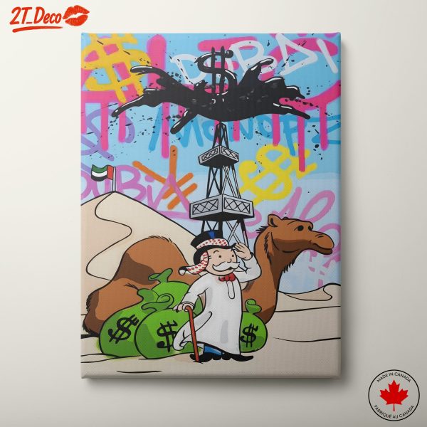 Playful Millionaire Art Featuring Wealth Symbols