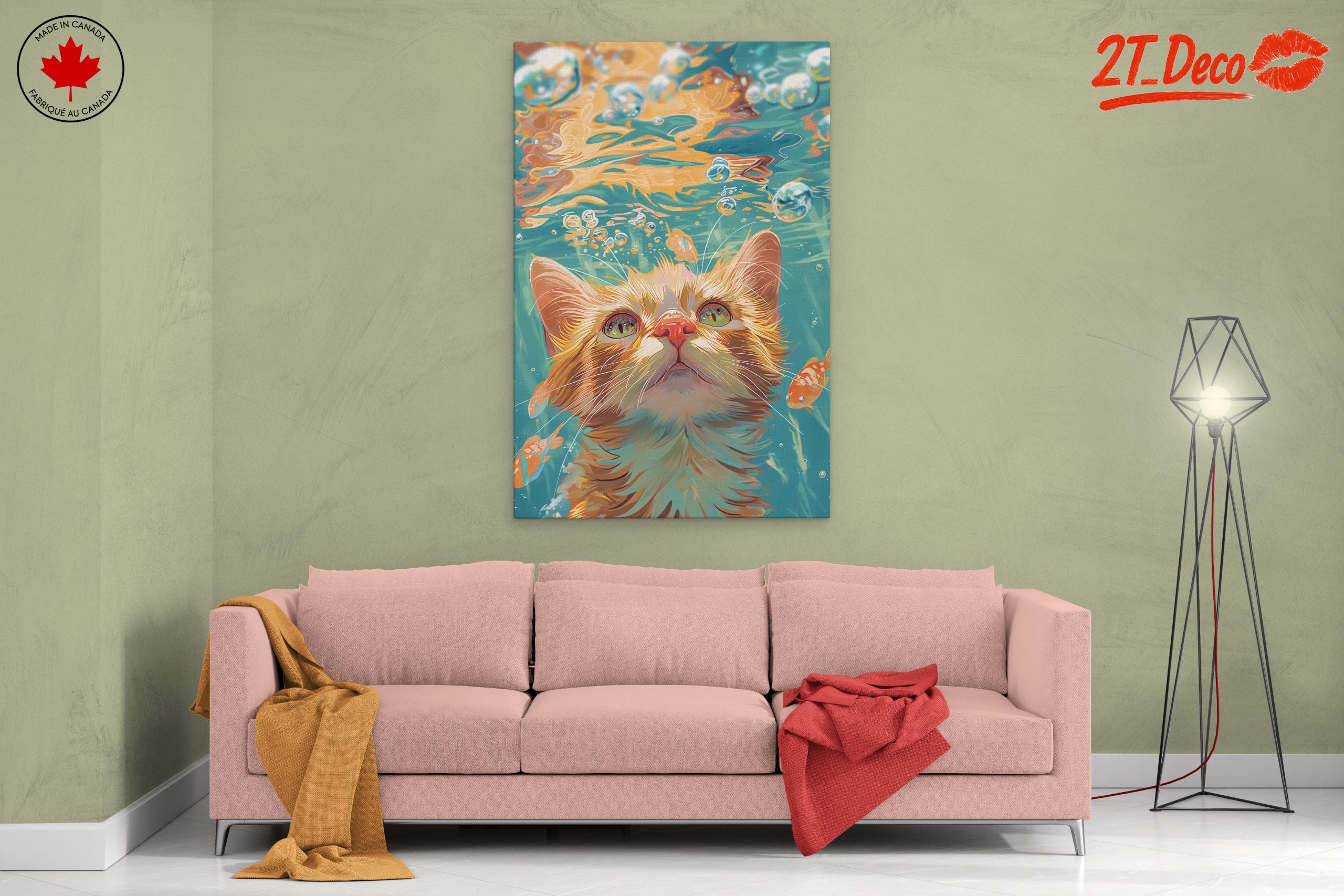 Underwater Cat Surrounded by Bubbles - Image 2