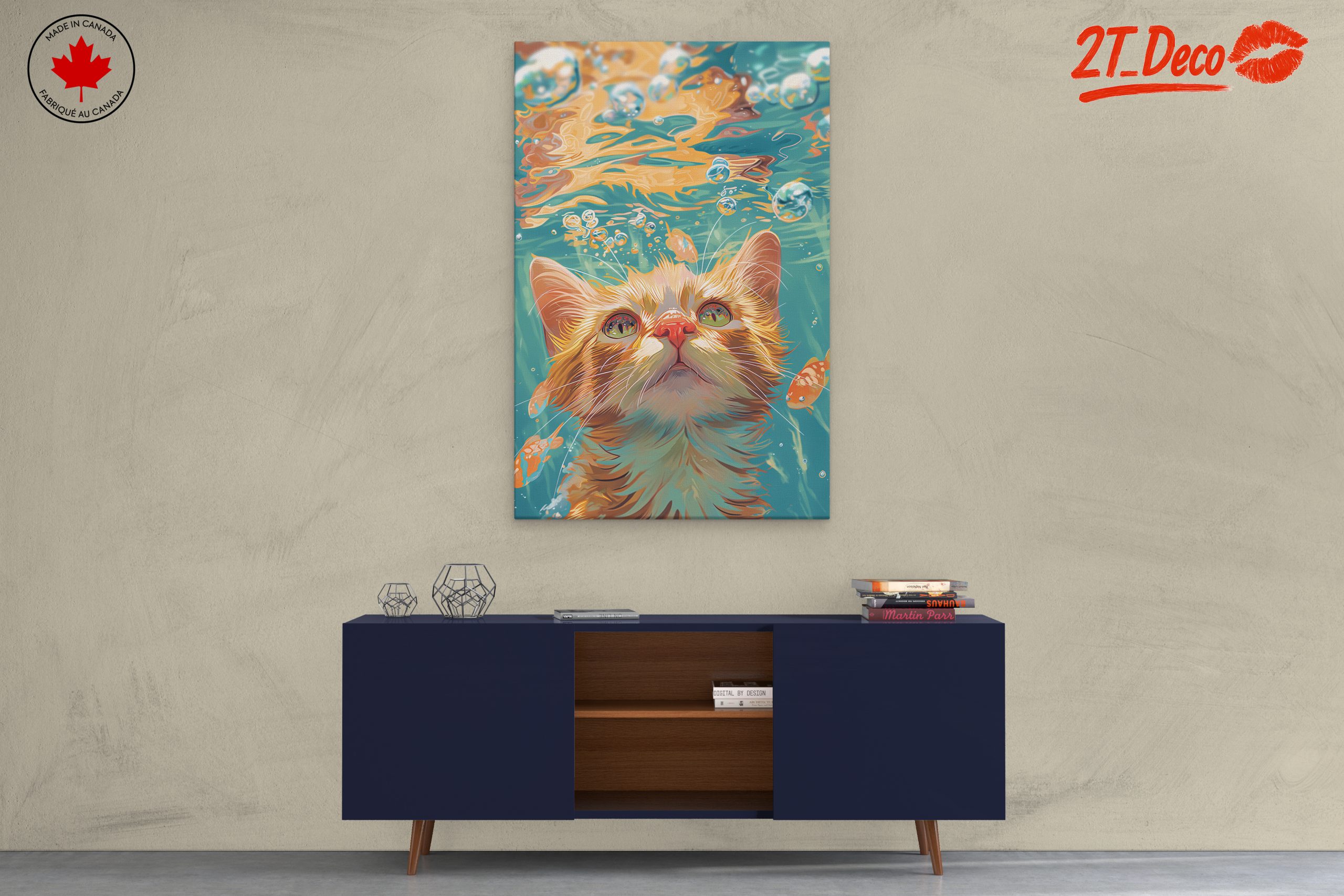 Underwater Cat Surrounded by Bubbles - Image 3