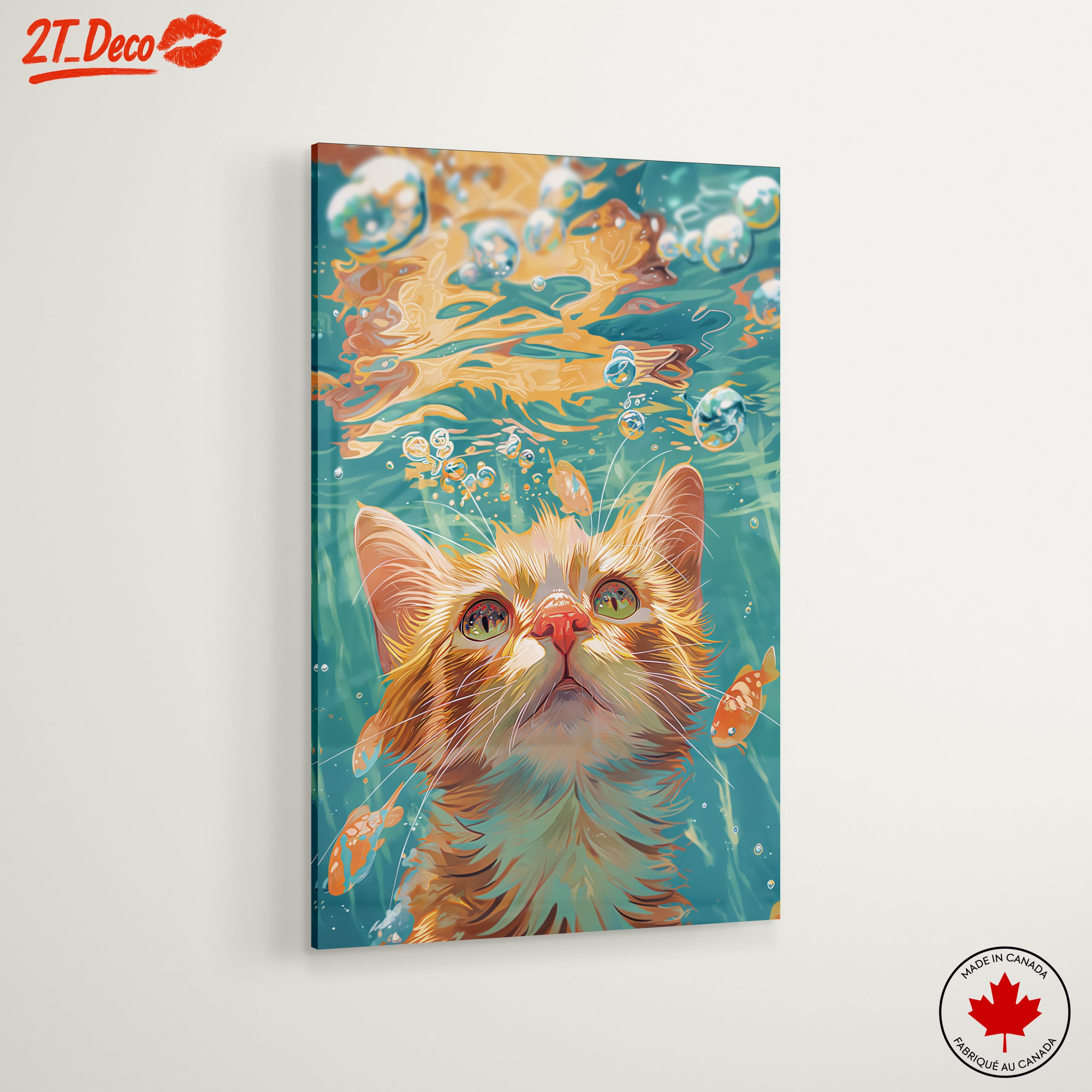 Underwater Cat Surrounded by Bubbles - Image 6