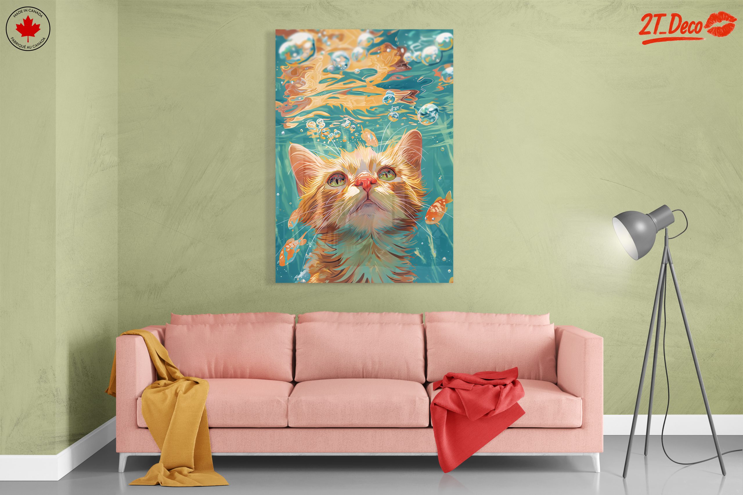 Underwater Cat Surrounded by Bubbles - Image 7