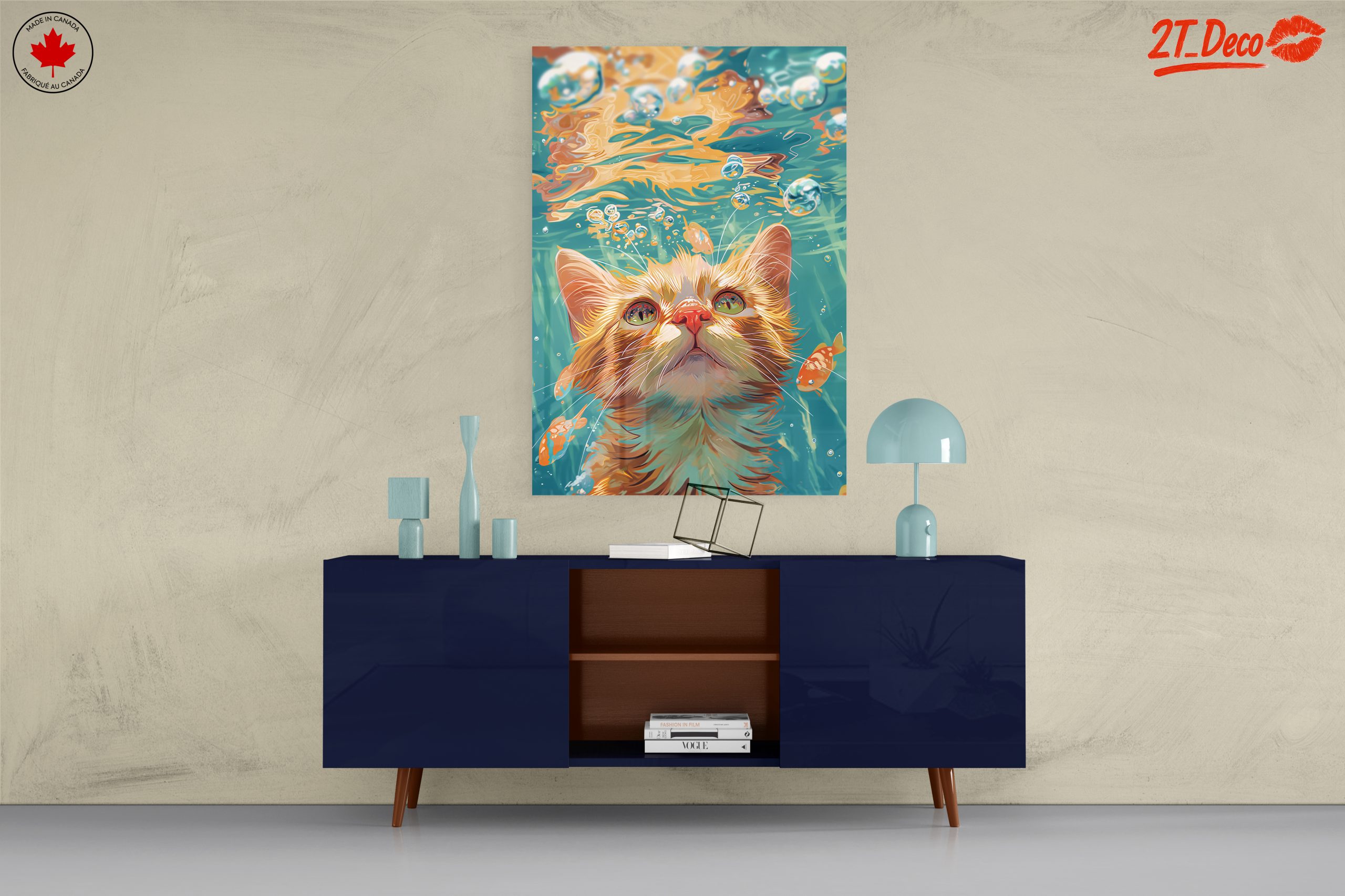 Underwater Cat Surrounded by Bubbles - Image 8