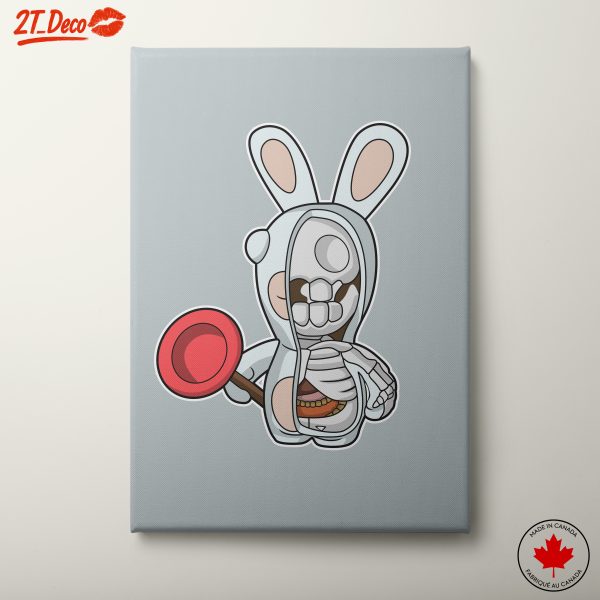 Whimsical Skeleton Bunny Character Art