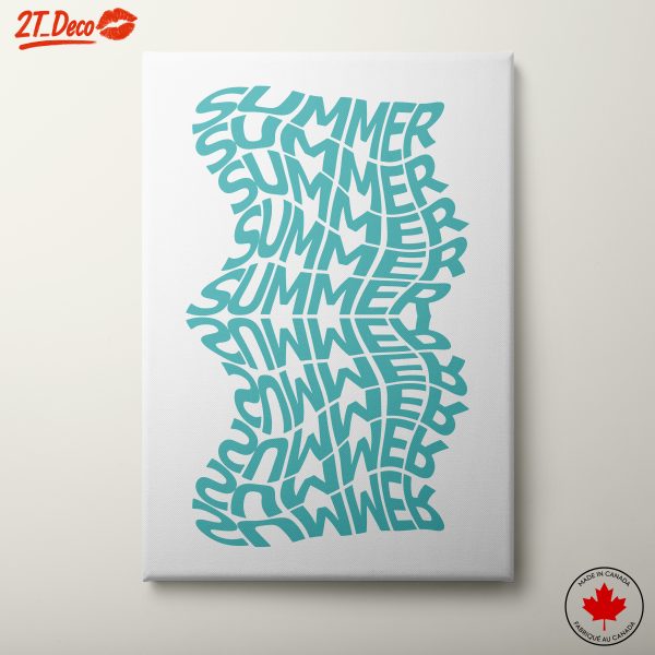 Stylized Summer Typography Art for Home Decor