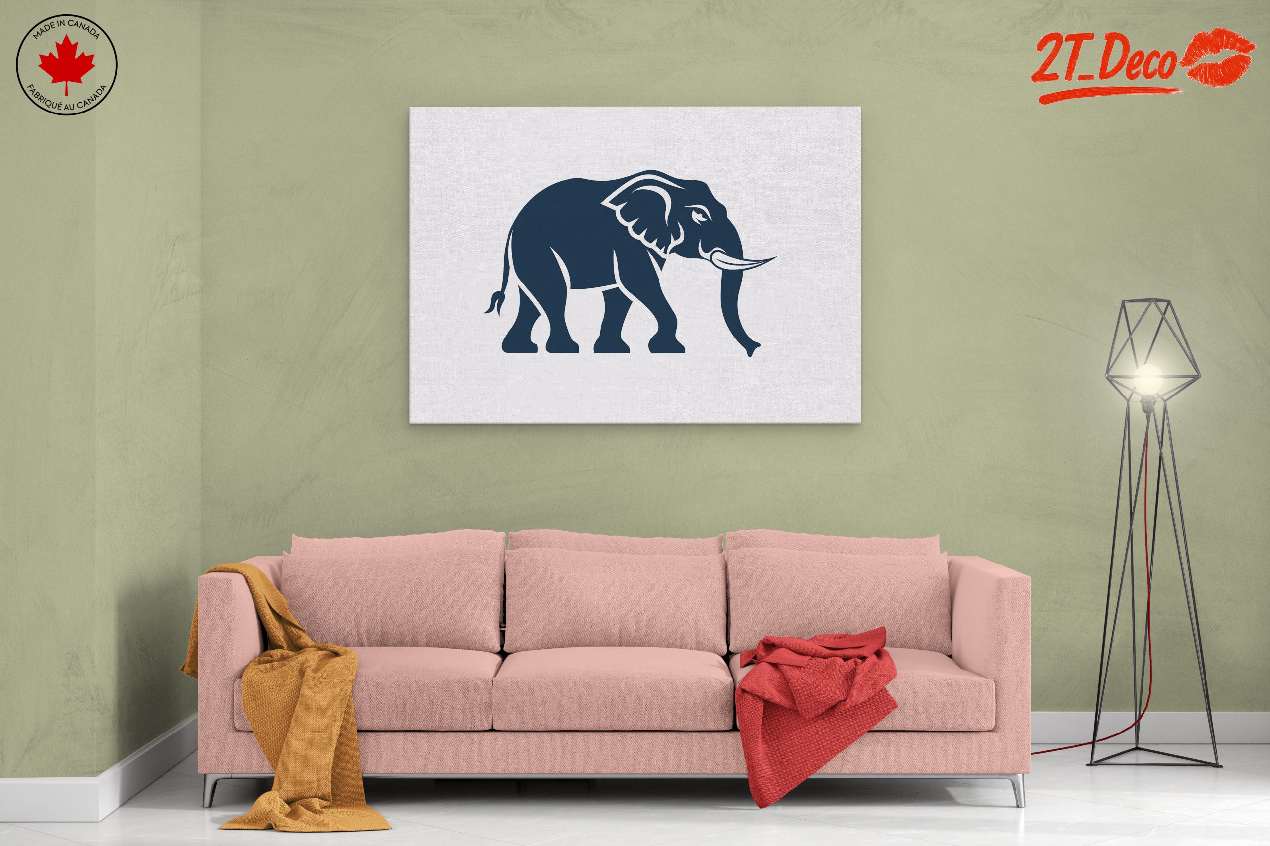 Stylized Elephant Art for Home Decor - Image 2