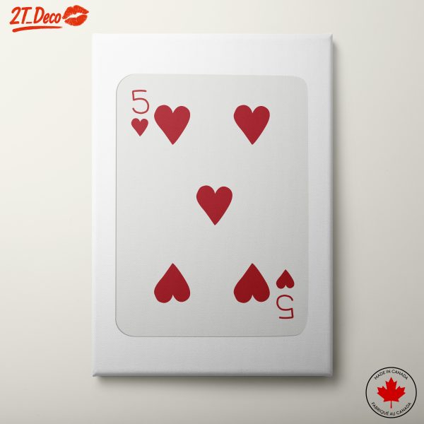 Five of Hearts Playing Card Art 3