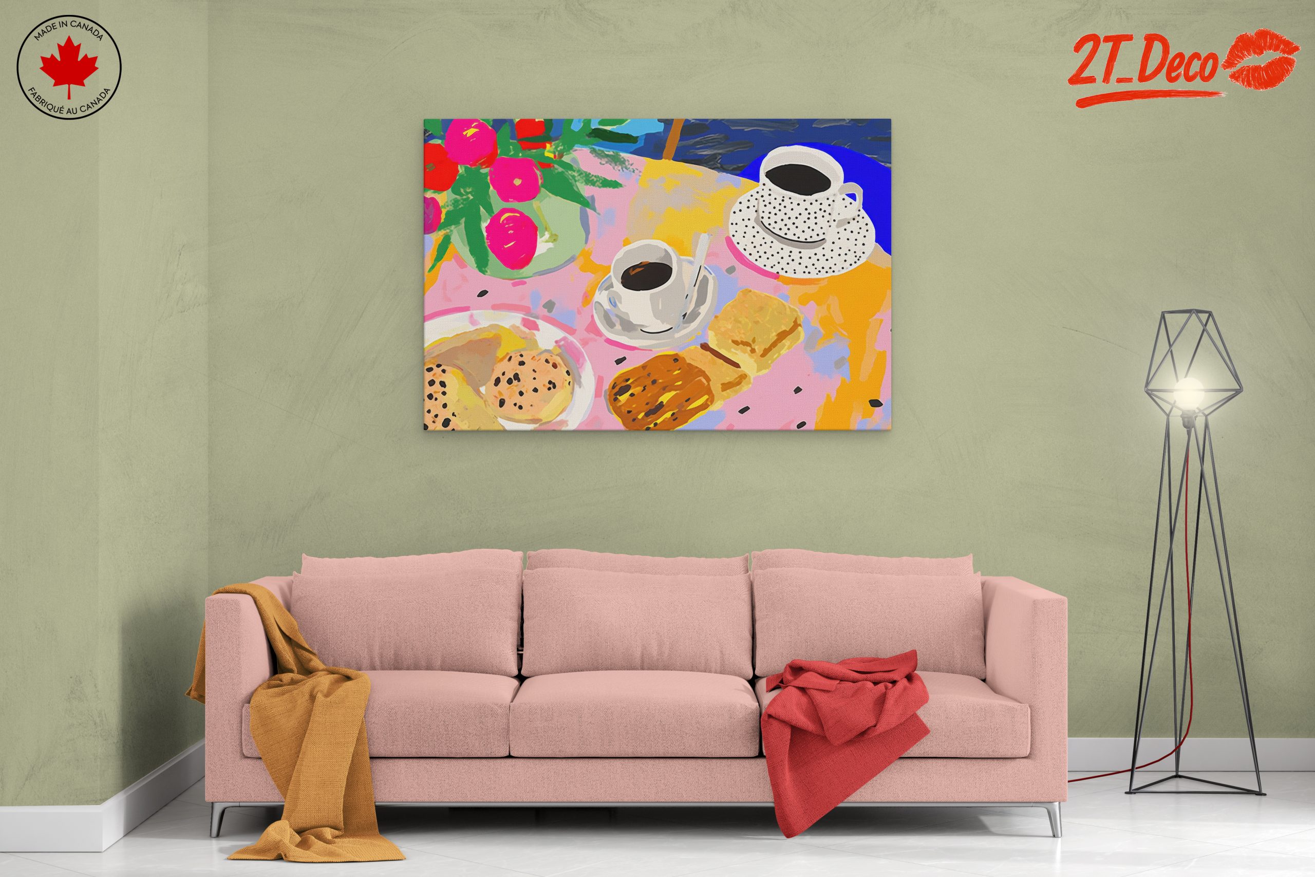 Colorful Abstract Food Scene with Coffee and Pastries - Image 2
