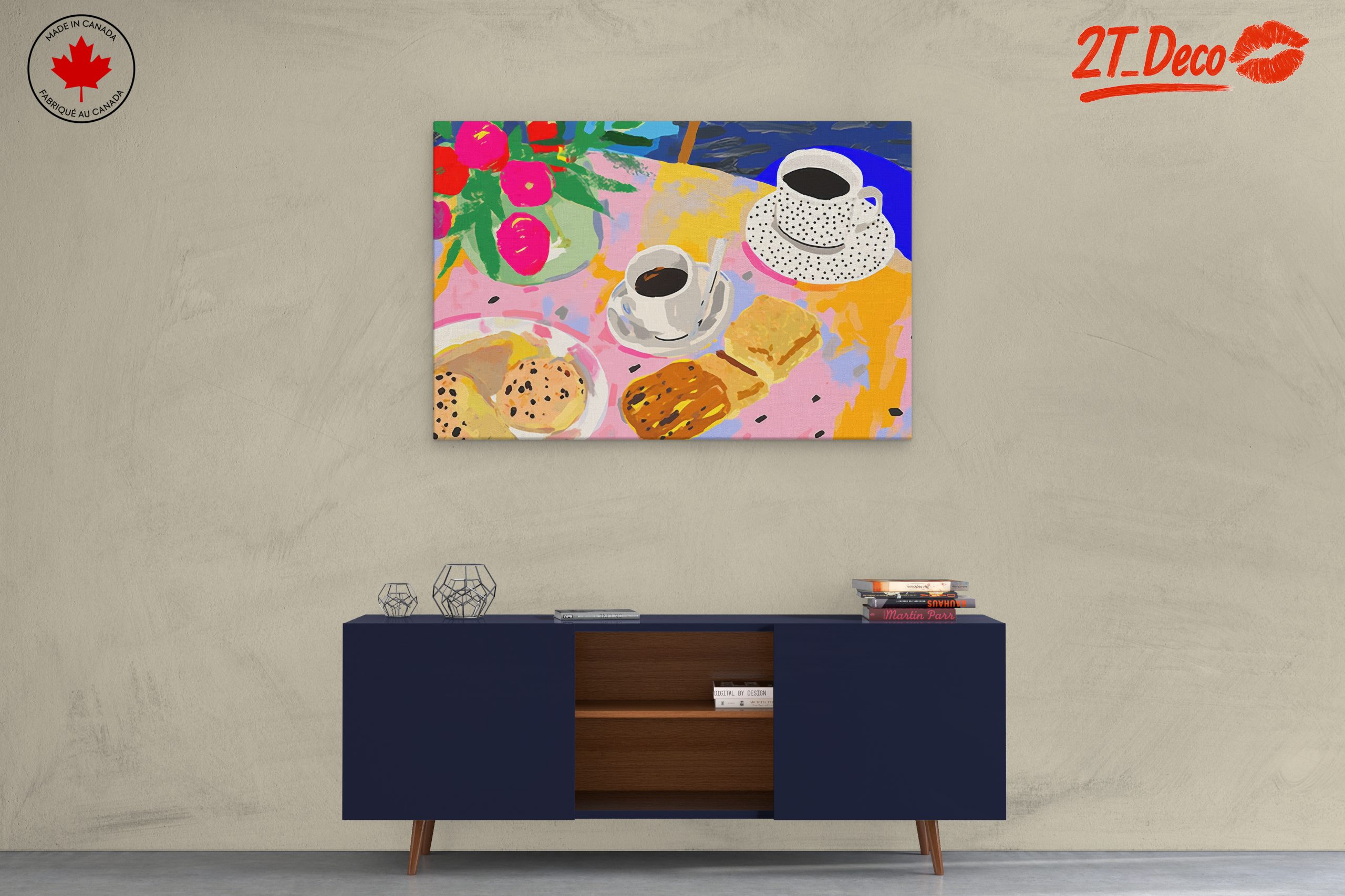 Colorful Abstract Food Scene with Coffee and Pastries - Image 3