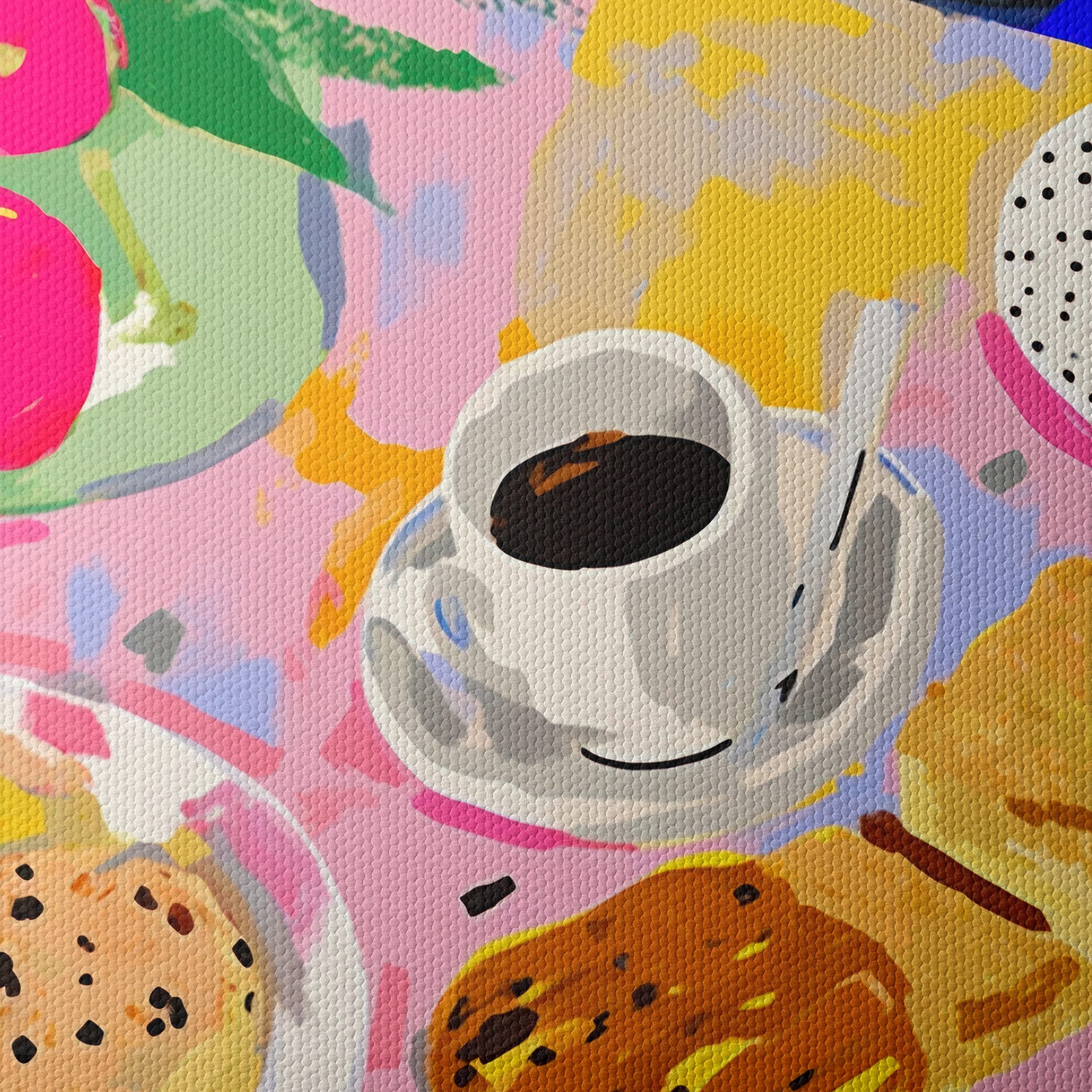 Colorful Abstract Food Scene with Coffee and Pastries - Image 4