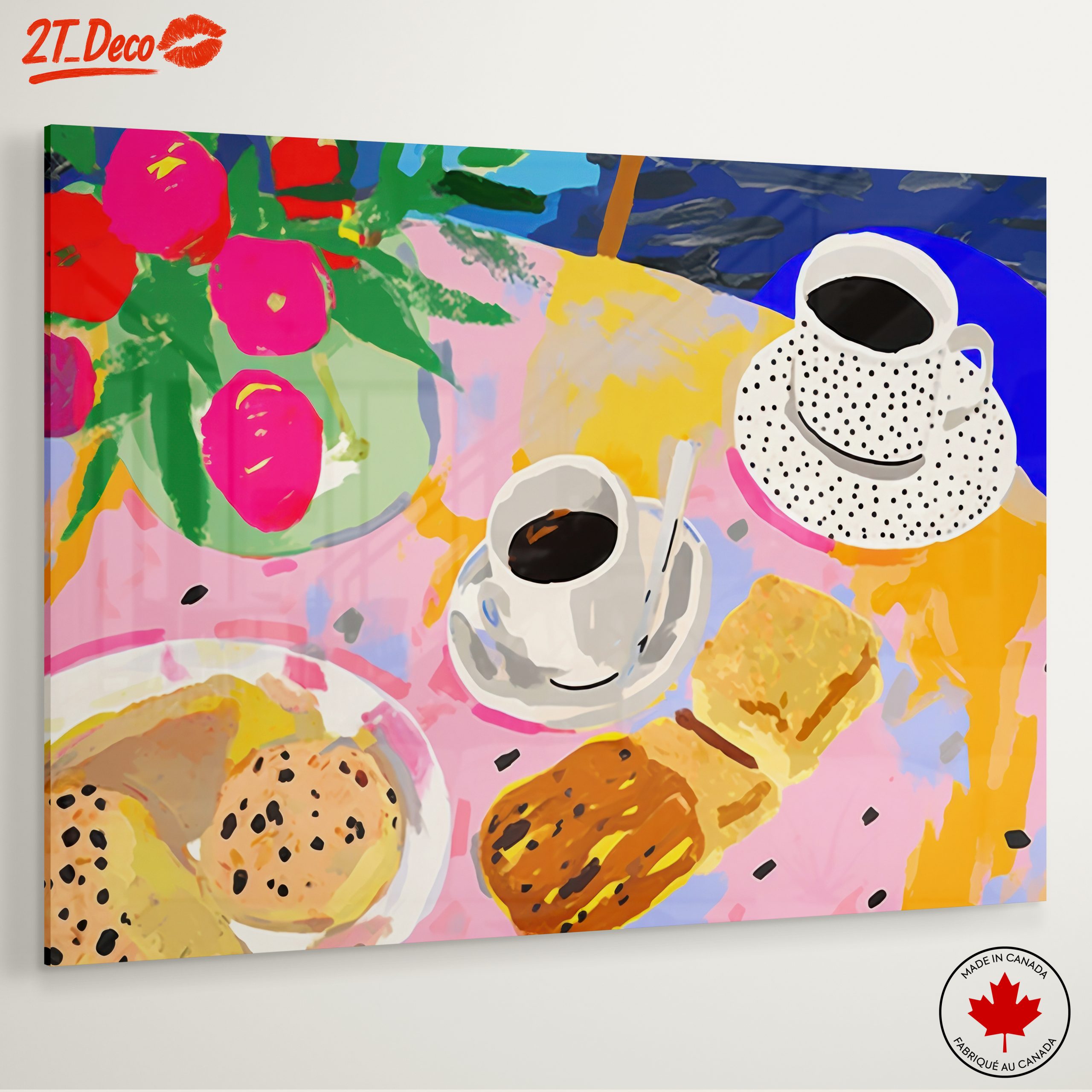 Colorful Abstract Food Scene with Coffee and Pastries - Image 6