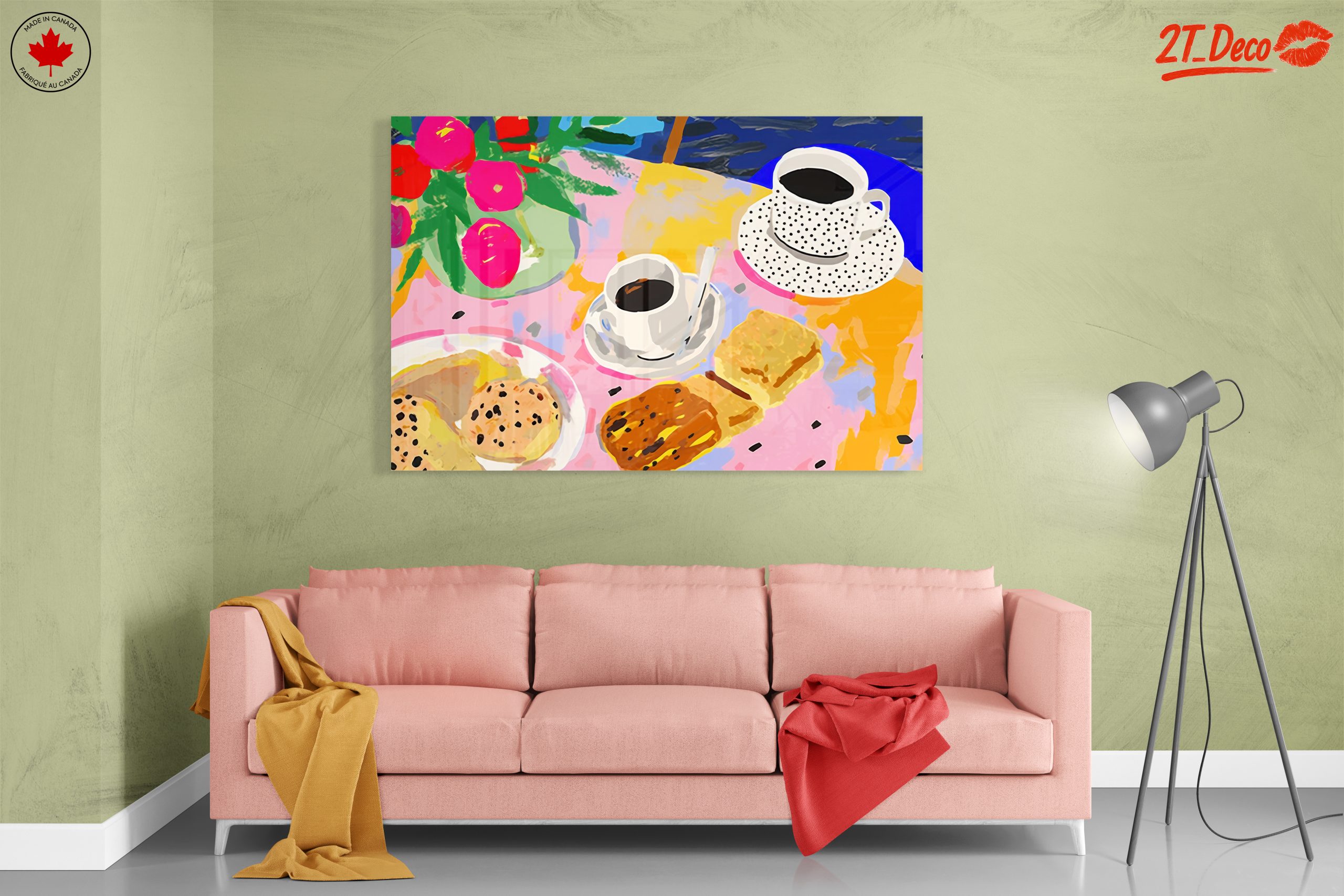 Colorful Abstract Food Scene with Coffee and Pastries - Image 7