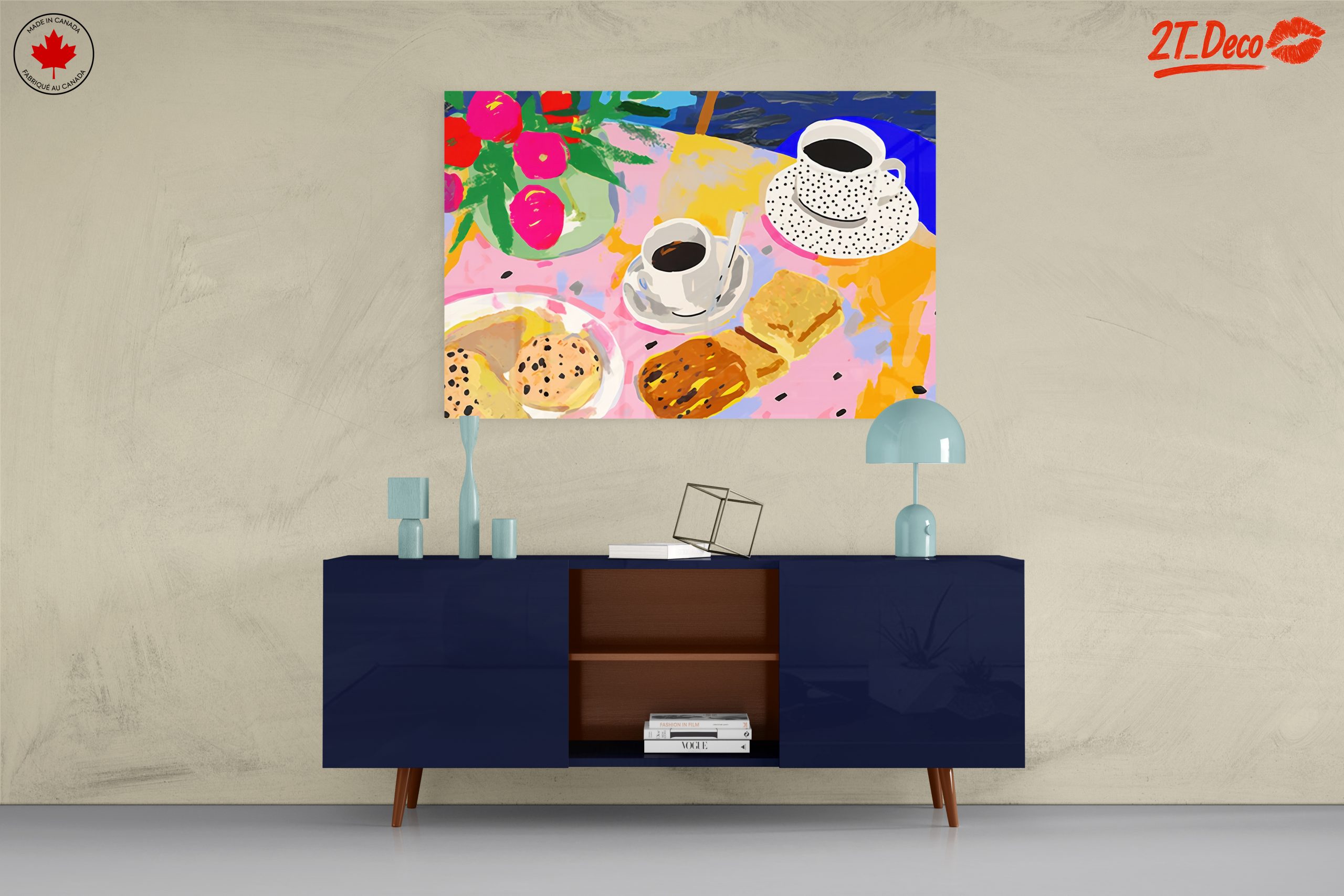 Colorful Abstract Food Scene with Coffee and Pastries - Image 8