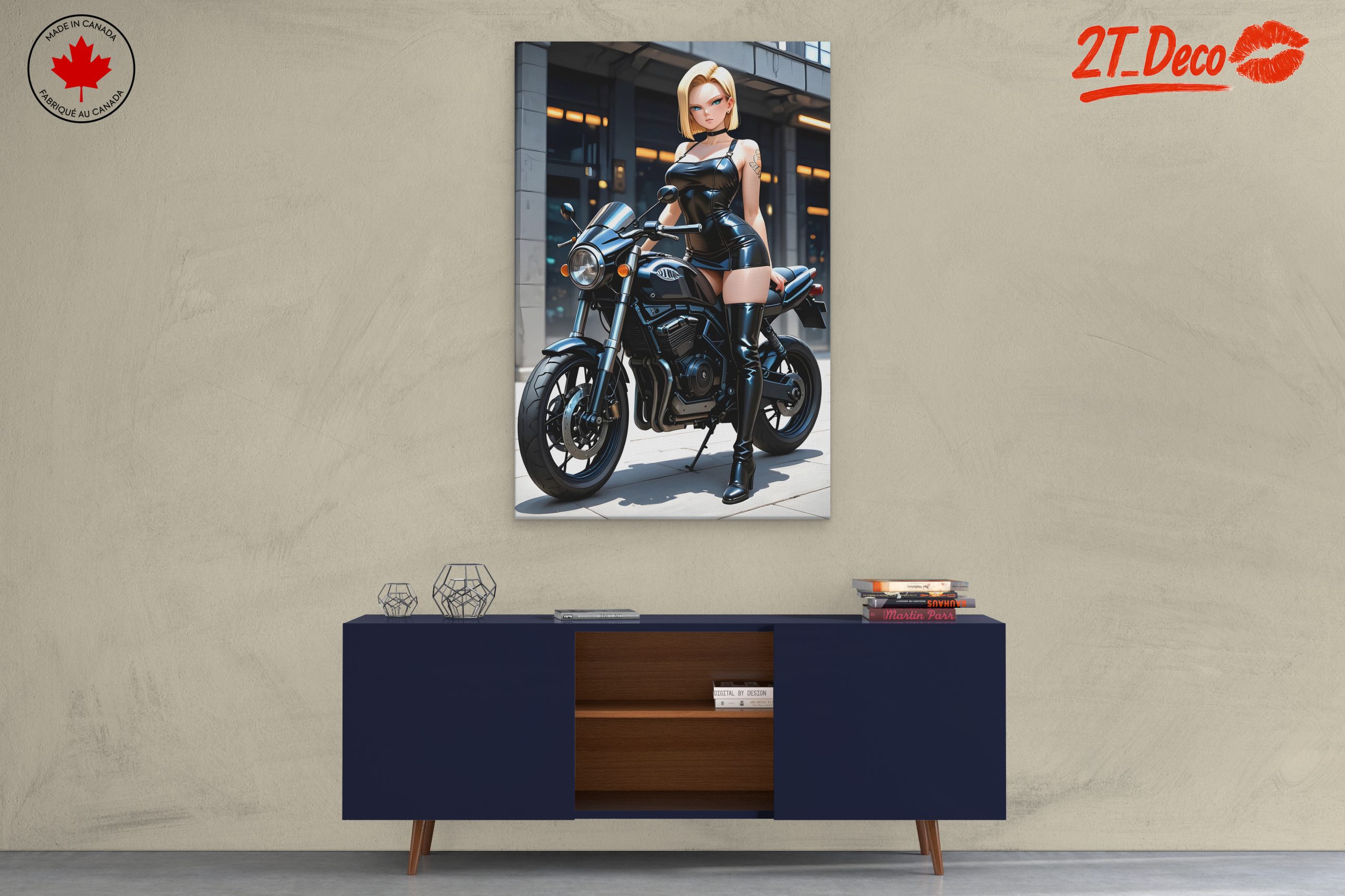 Dynamic Anime Character on Motorcycle - Image 3