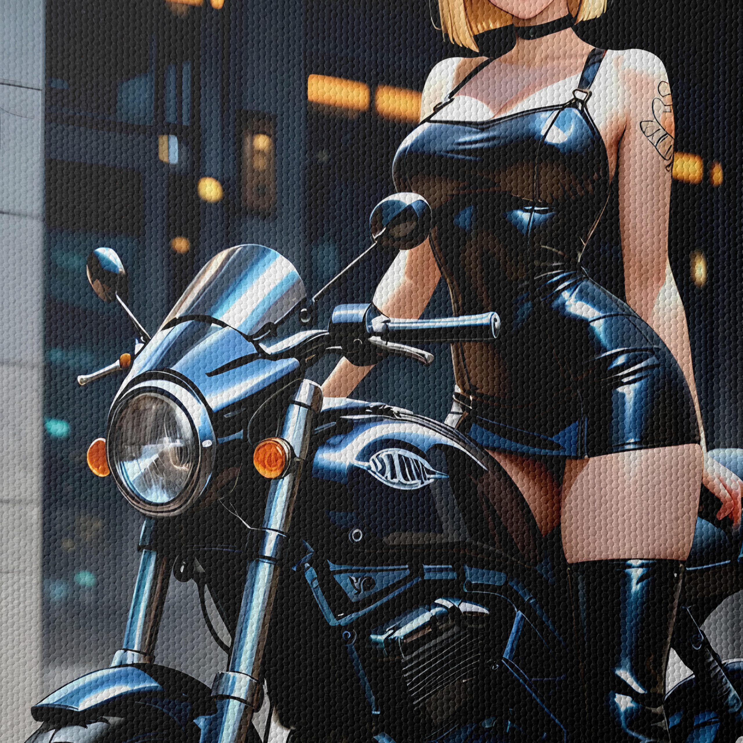 Dynamic Anime Character on Motorcycle - Image 4