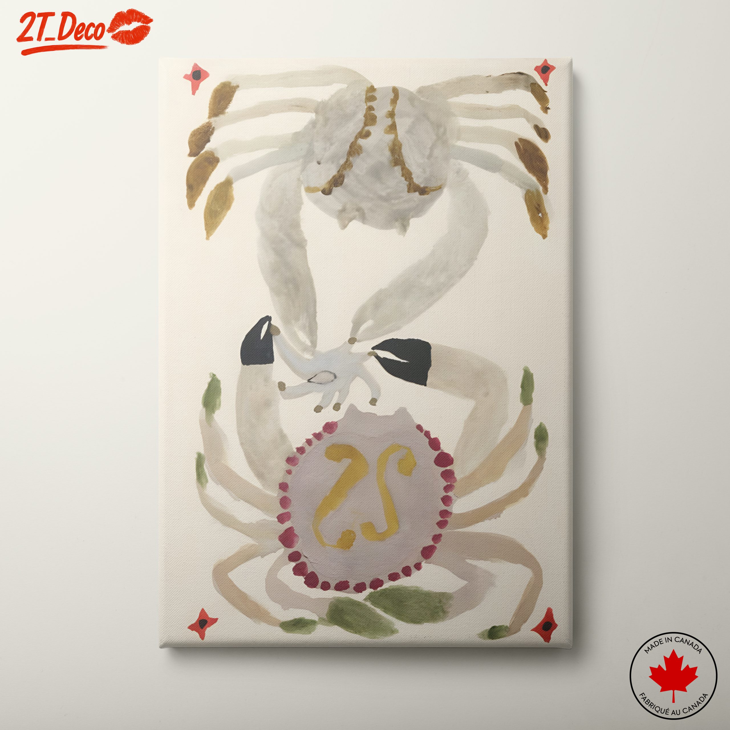 Abstract Crab Art with Colorful Patterns