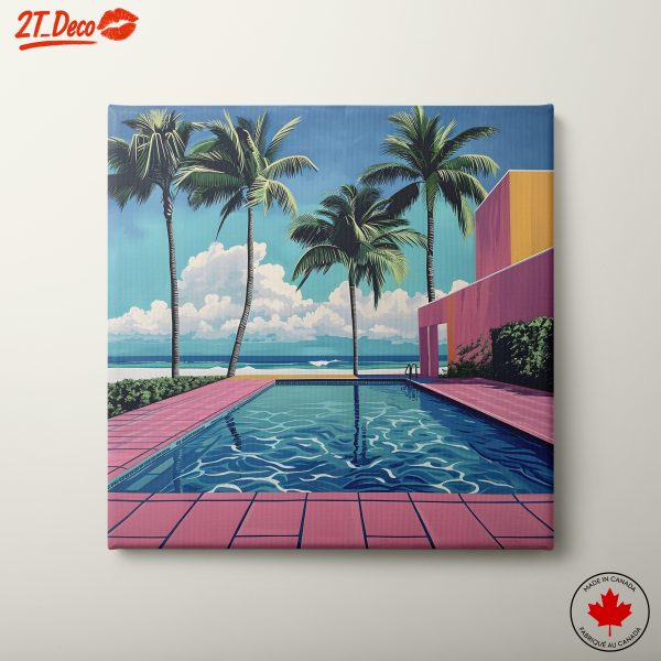 Tropical Poolside Escape with Palm Trees