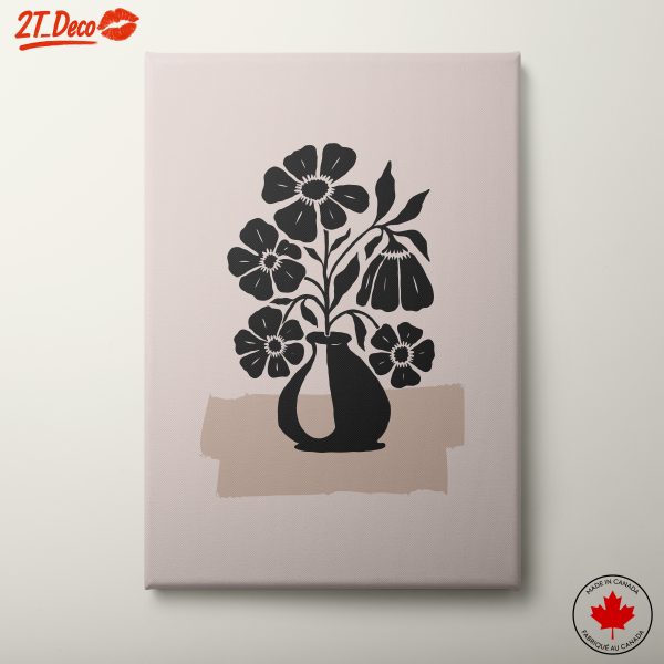 Stylized Botanical Art with Black Flowers