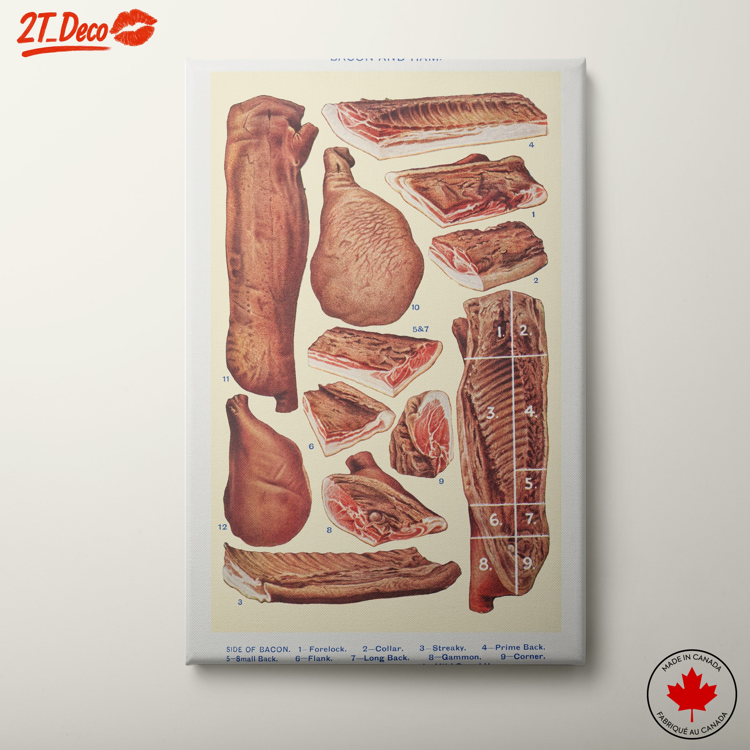 Artistic Representation of Bacon and Ham Cuts