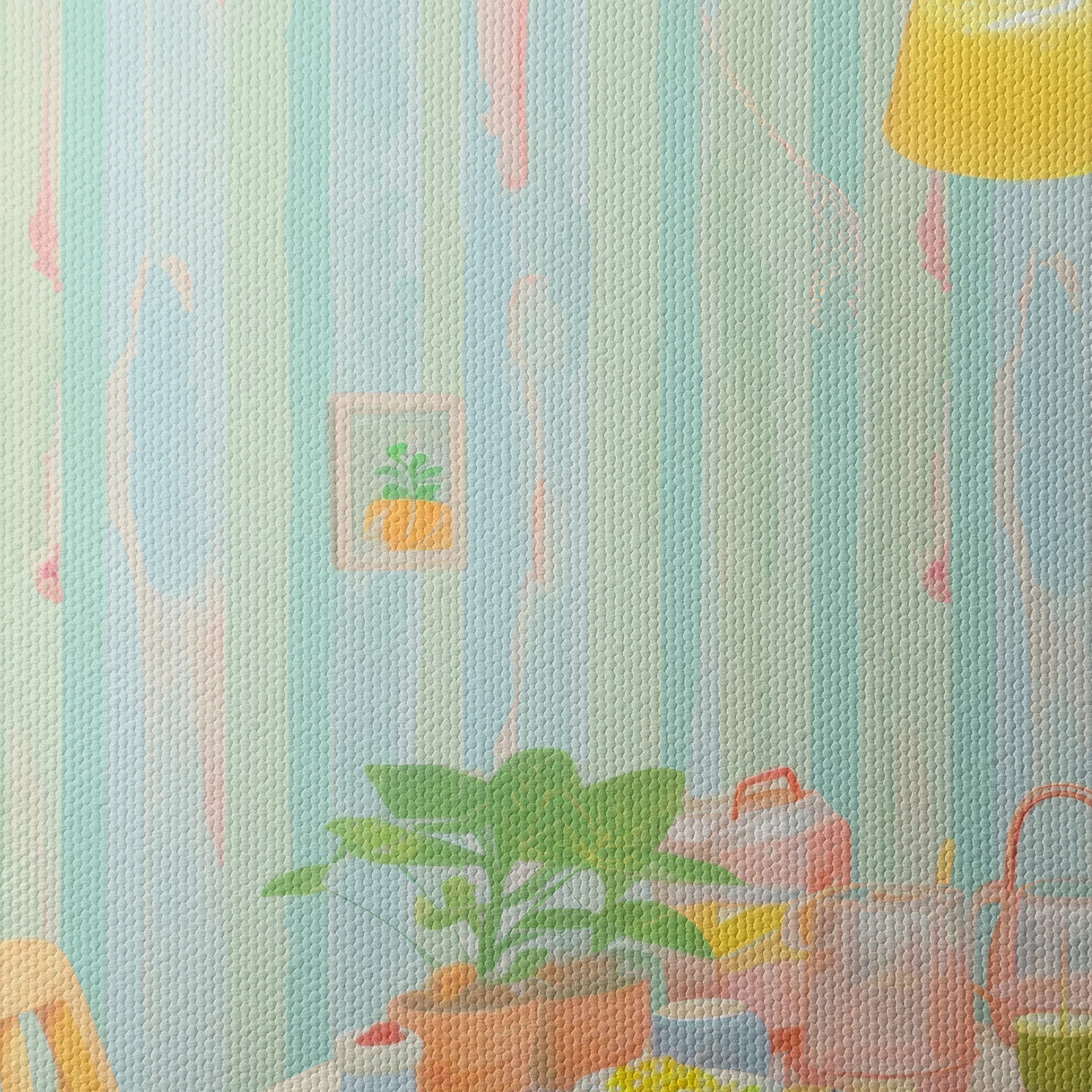 Cozy Dining Table with Colorful Decor - Image 4