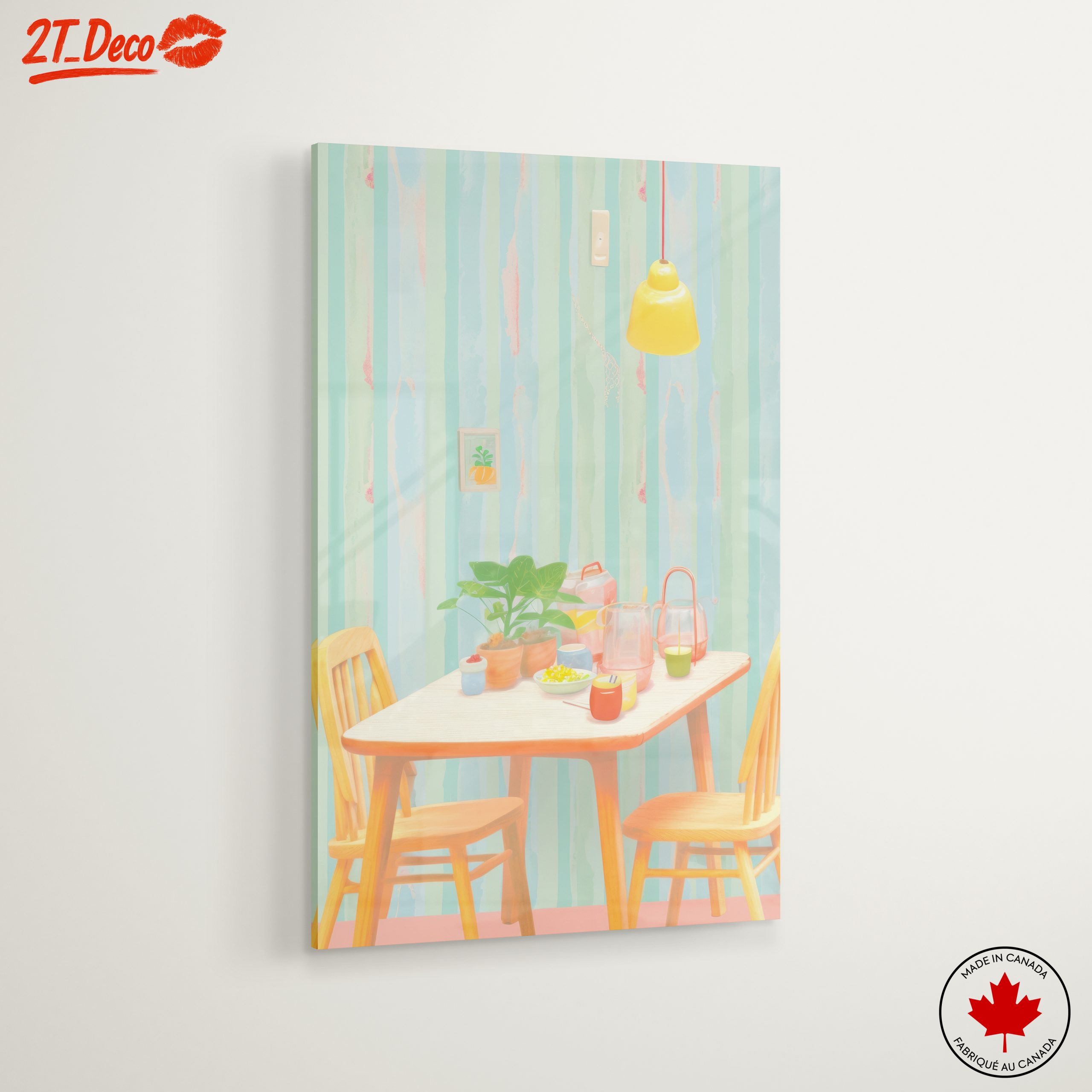 Cozy Dining Table with Colorful Decor - Image 6