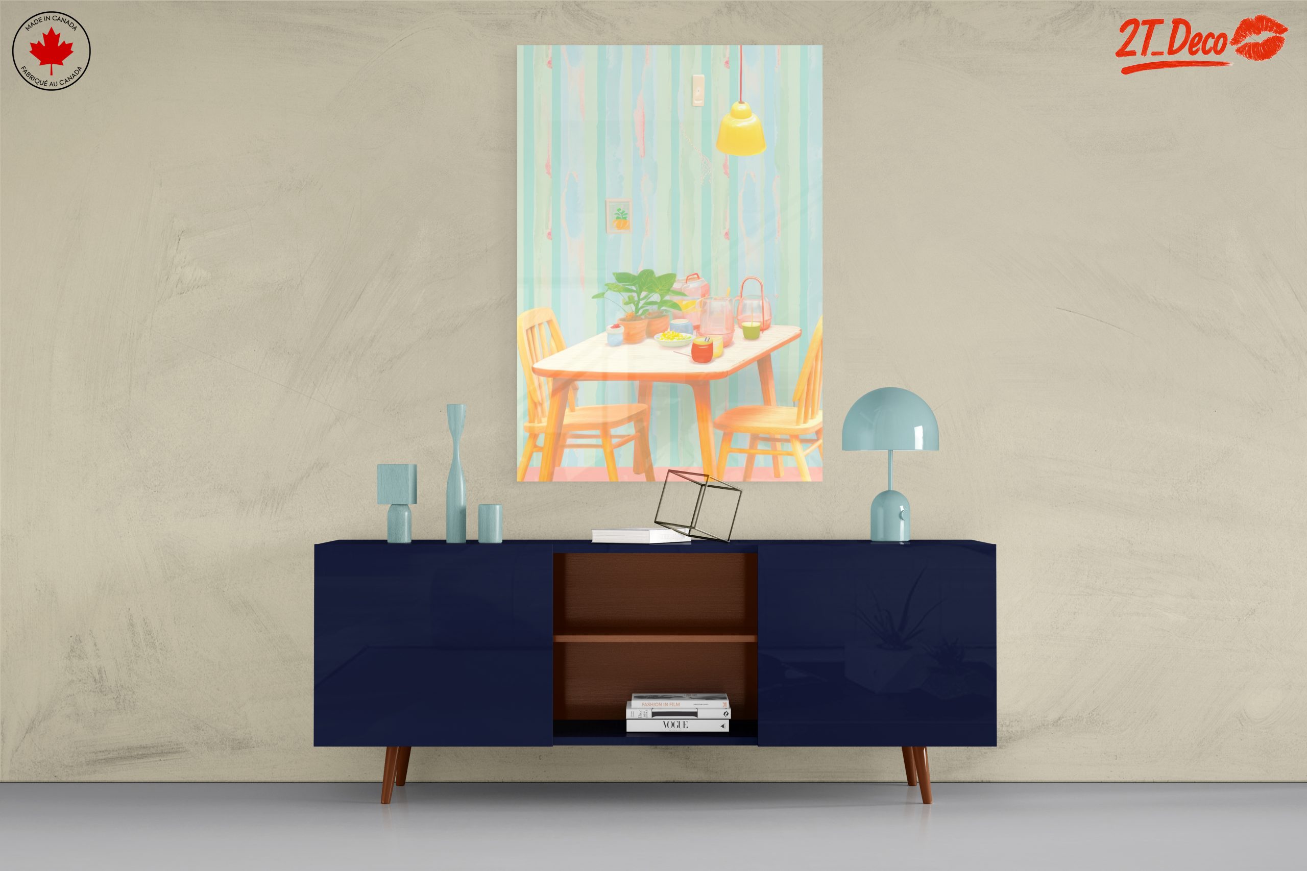 Cozy Dining Table with Colorful Decor - Image 8