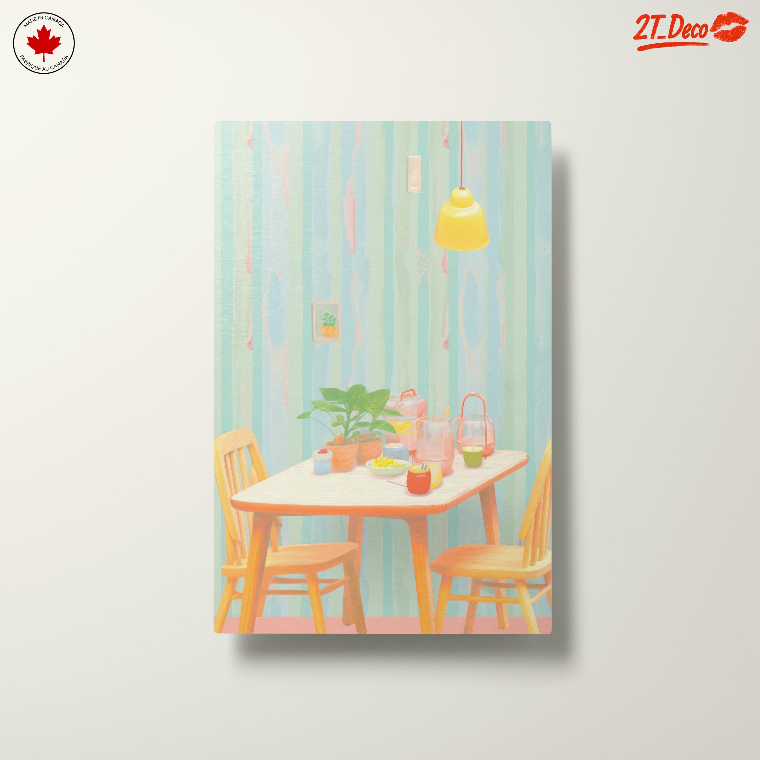 Cozy Dining Table with Colorful Decor - Image 10