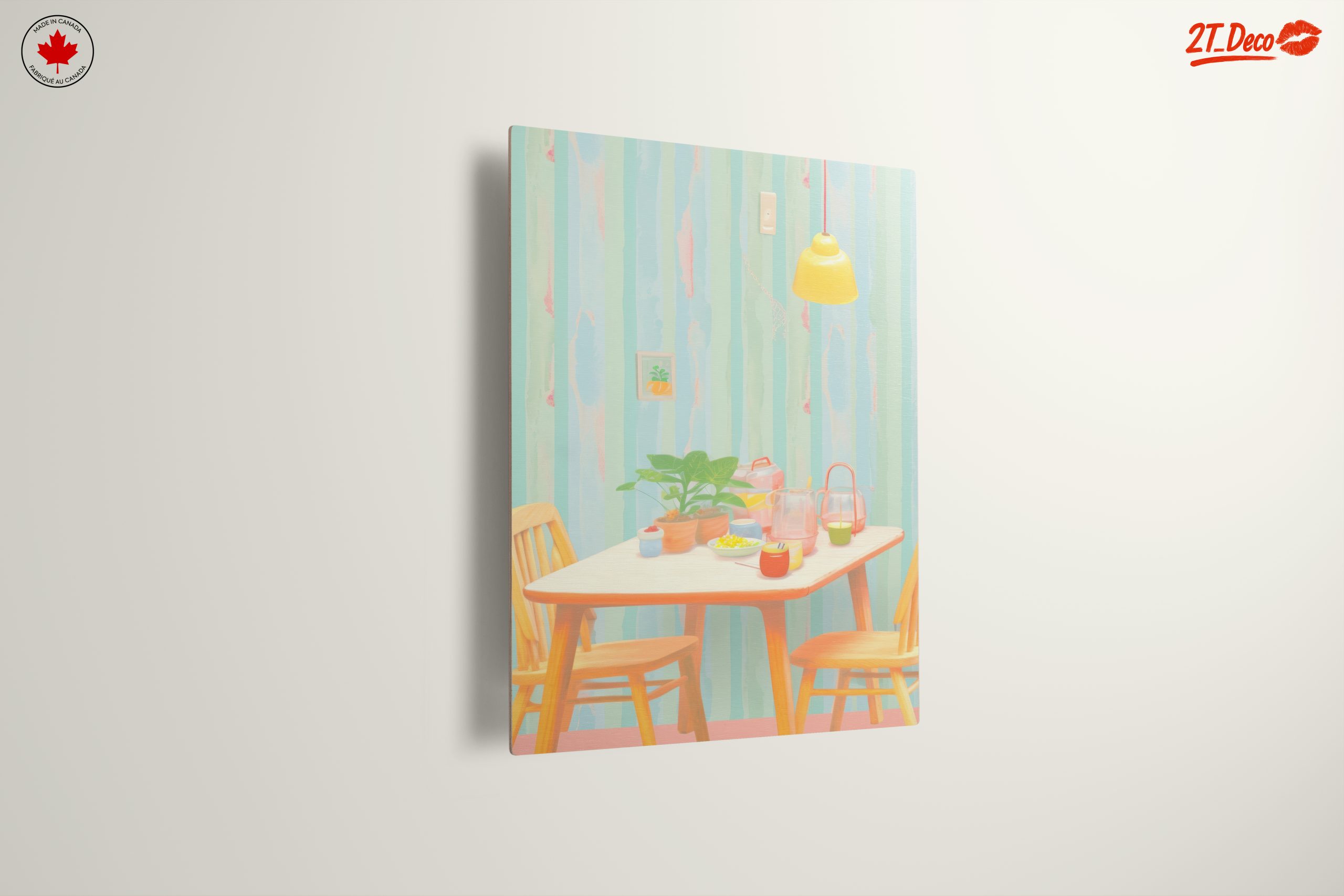 Cozy Dining Table with Colorful Decor - Image 13