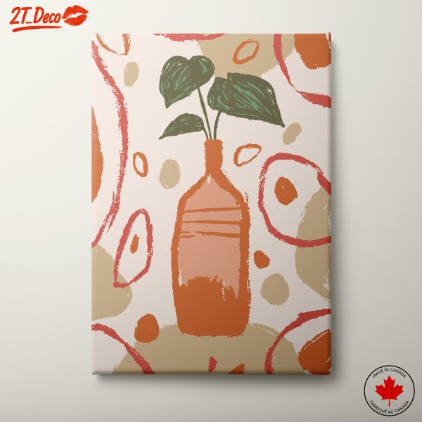 Stylized Botanical Art with Abstract Elements