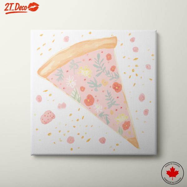 Floral Pizza Slice Artwork