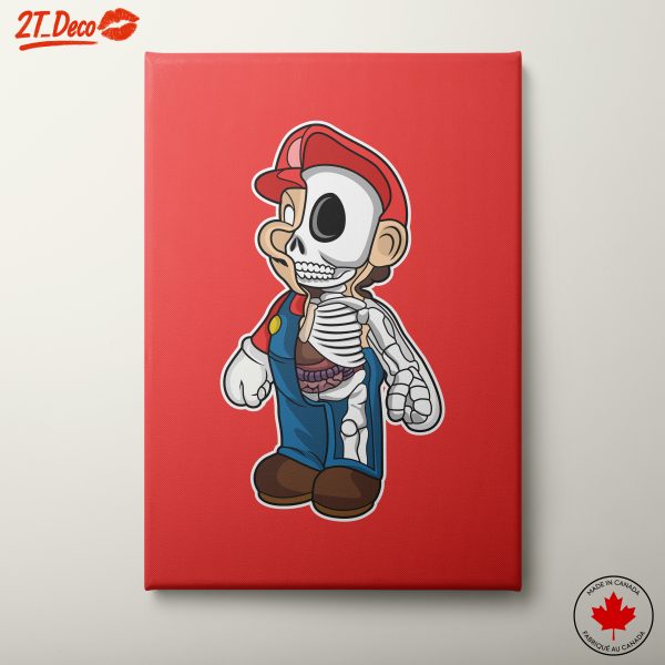 Stylized Cartoon Character Artwork with Skeleton