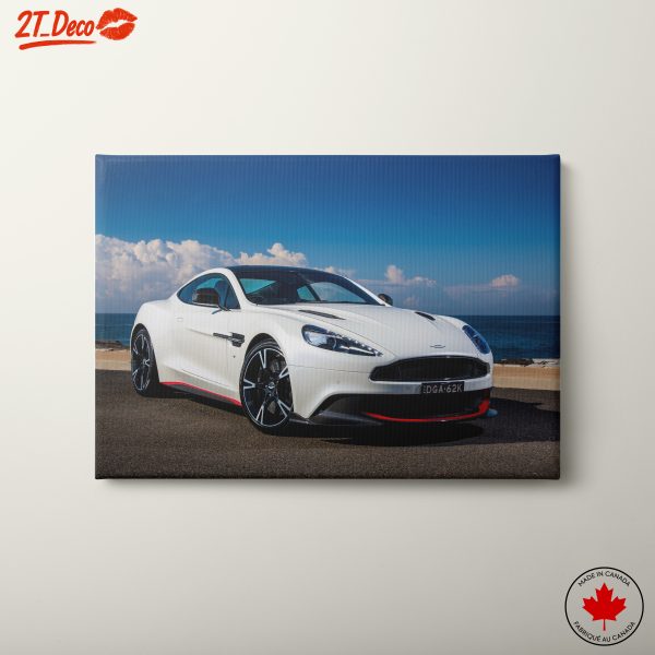 White Aston Martin on the Coastline