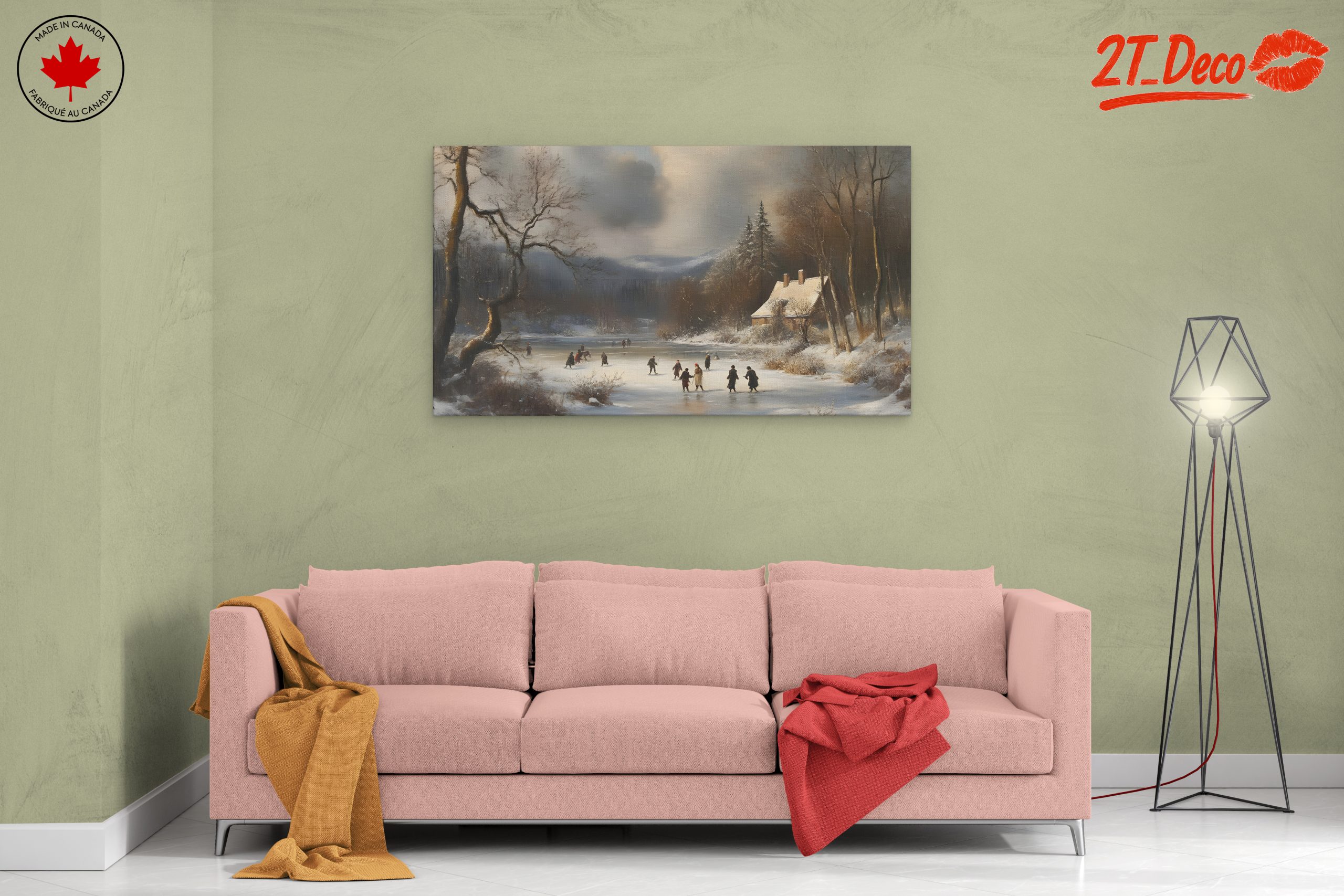 Winter Landscape with Ice Skaters - Image 2