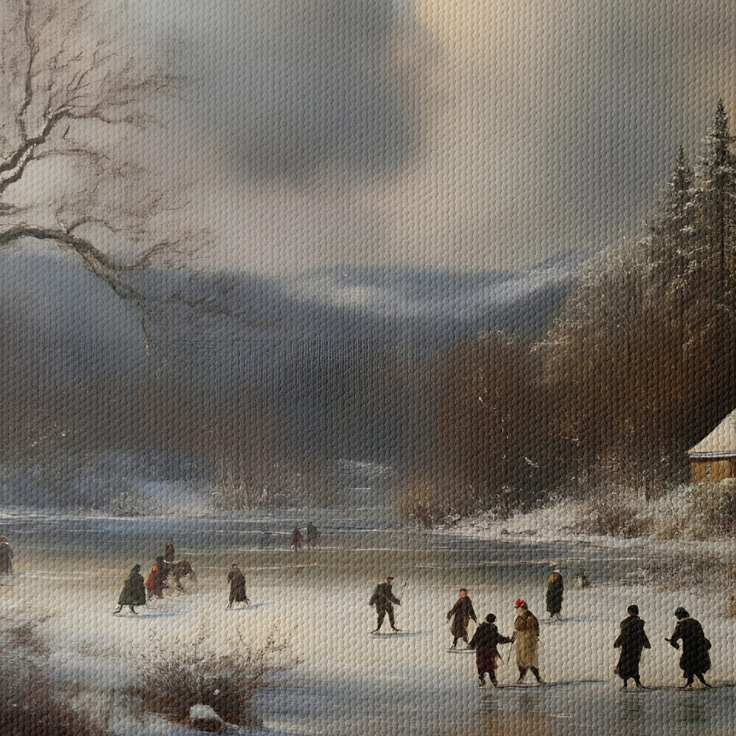 Winter Landscape with Ice Skaters - Image 4