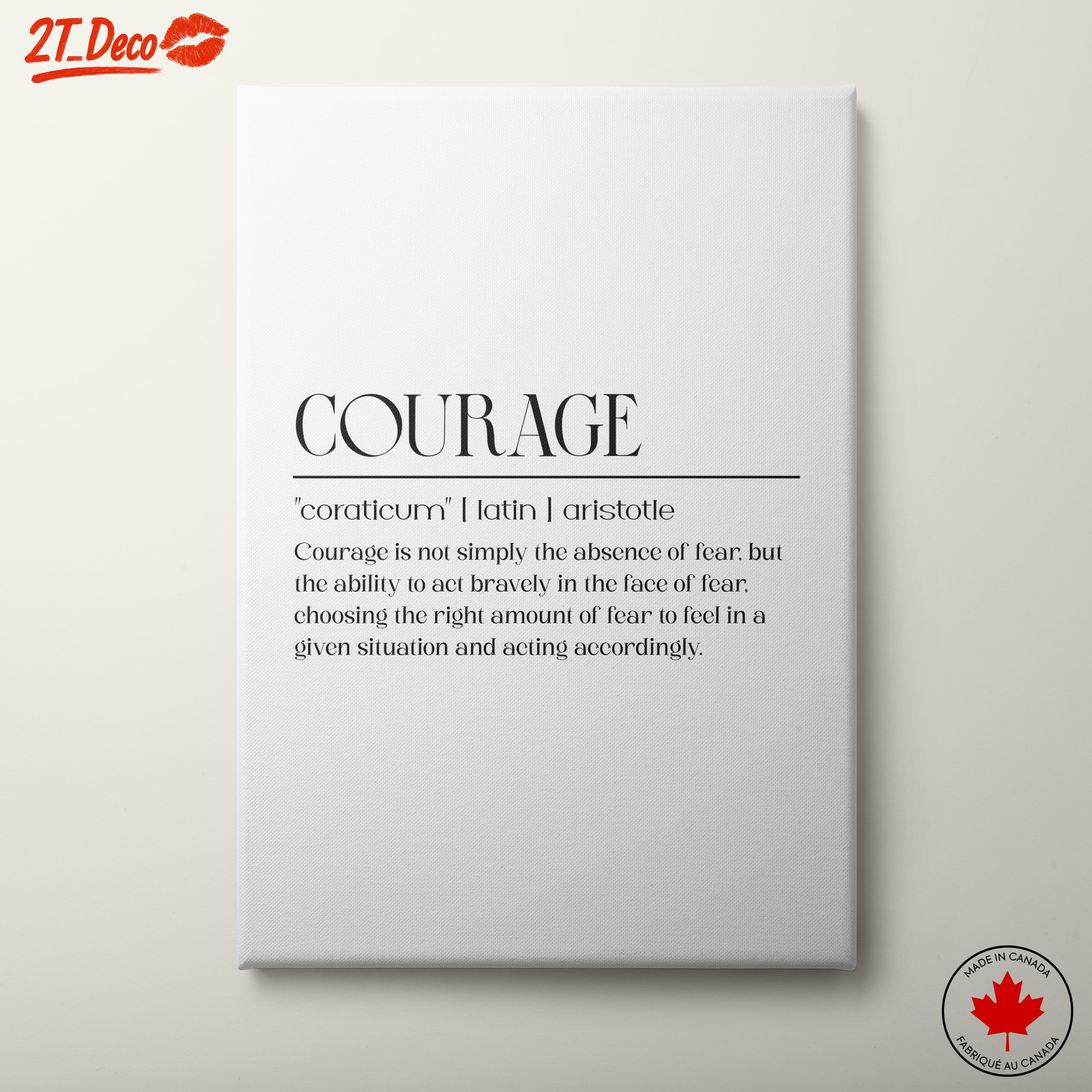 Courage Inspirational Typography Art