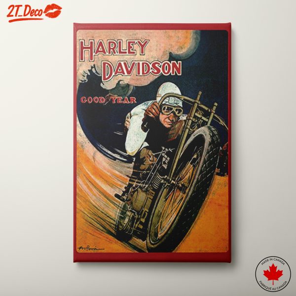 Harley Davidson Vintage Motorcycle Art