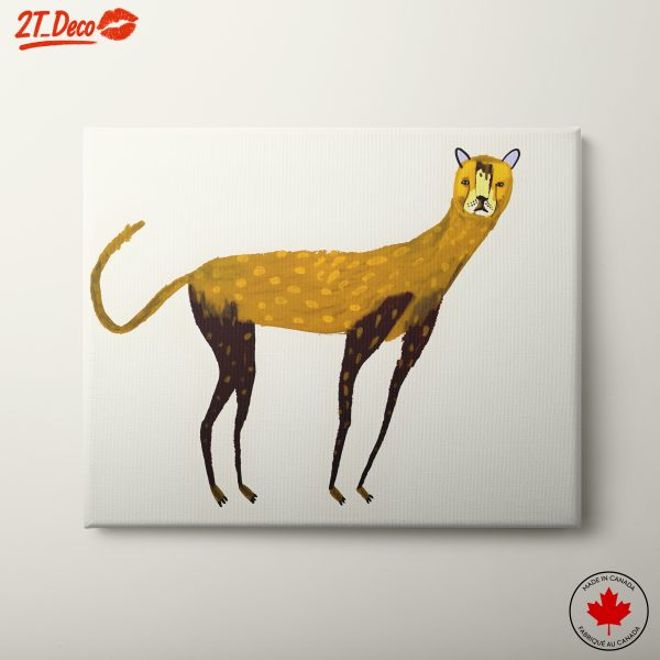Unique Whimsical Animal Art Featuring a Stylized Cheetah