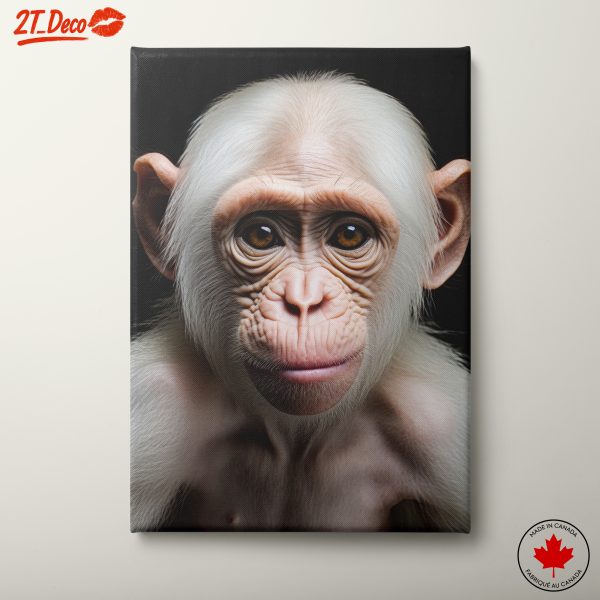 Lifelike Primate Portrait on Black Background