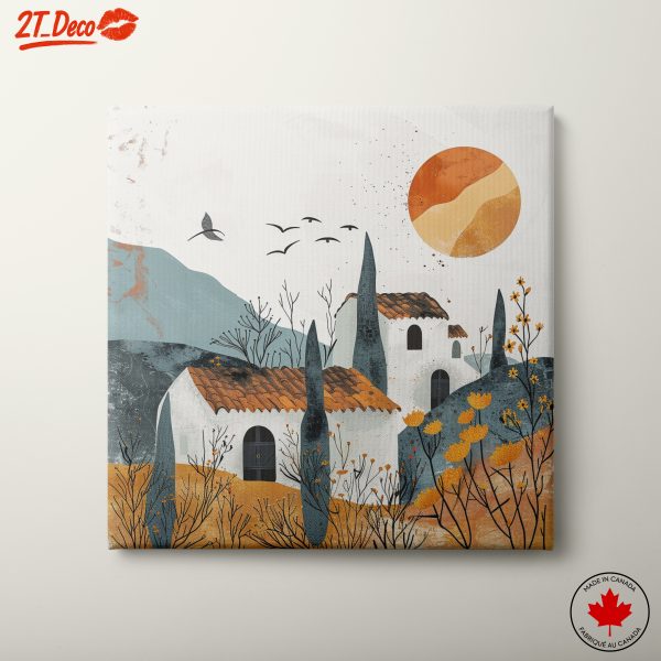 Charming Nature Landscape with Rustic Houses