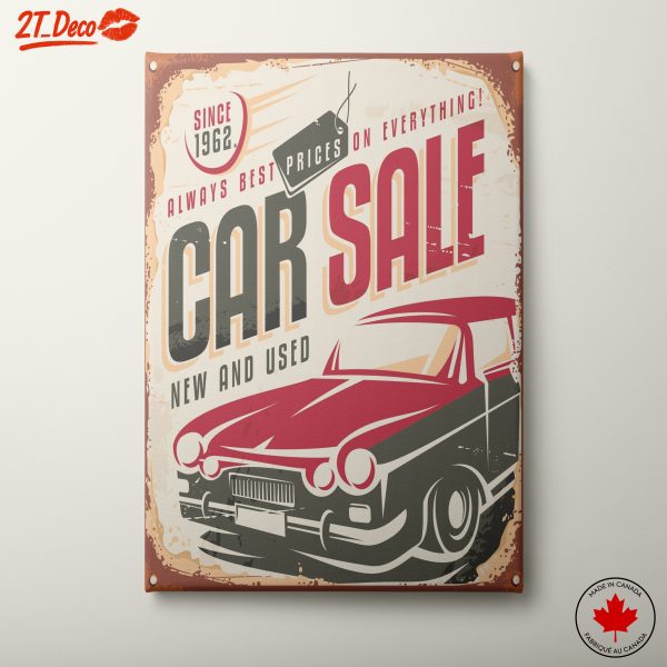 Retro Vintage Car Sale Advertisement Art