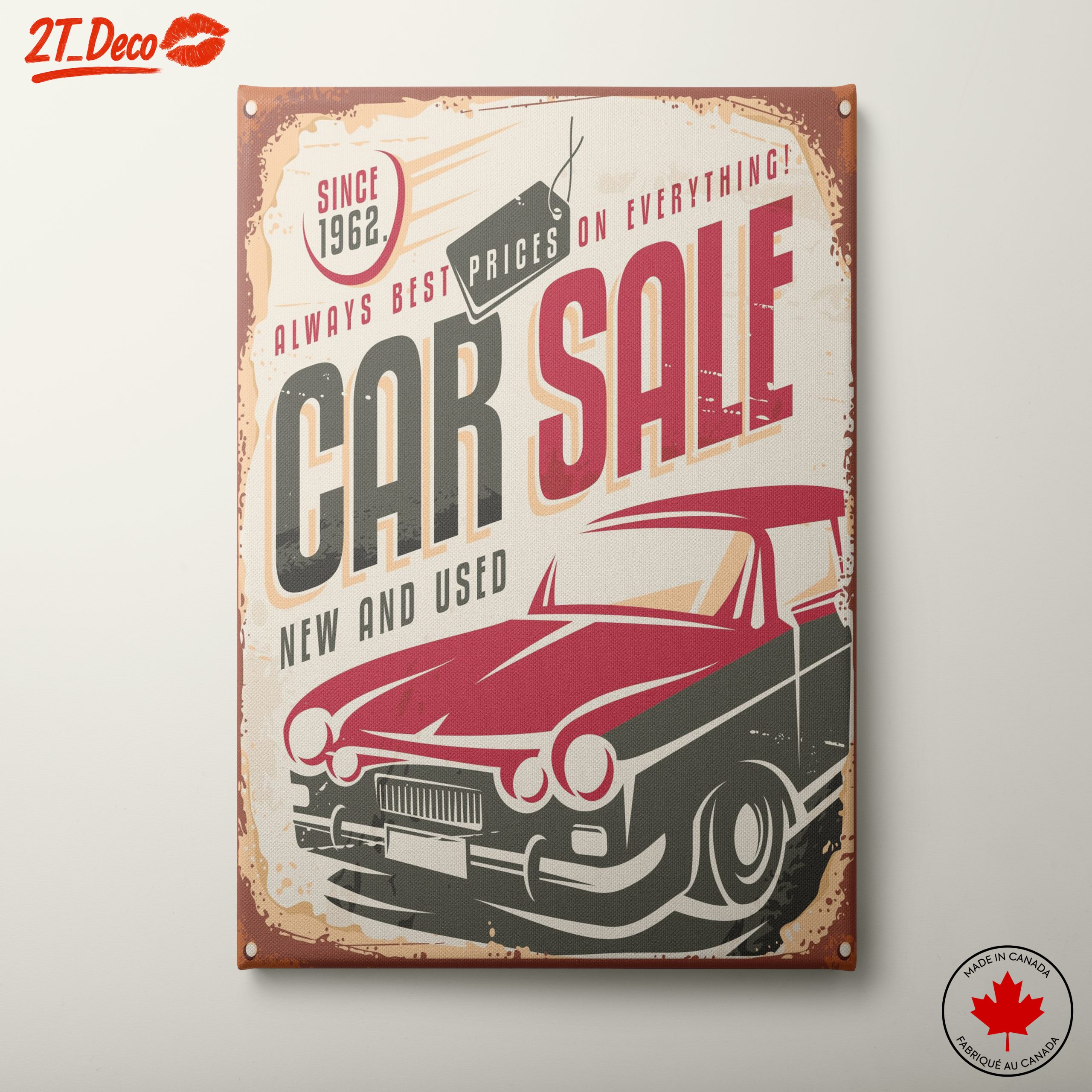 Retro Vintage Car Sale Advertisement Art