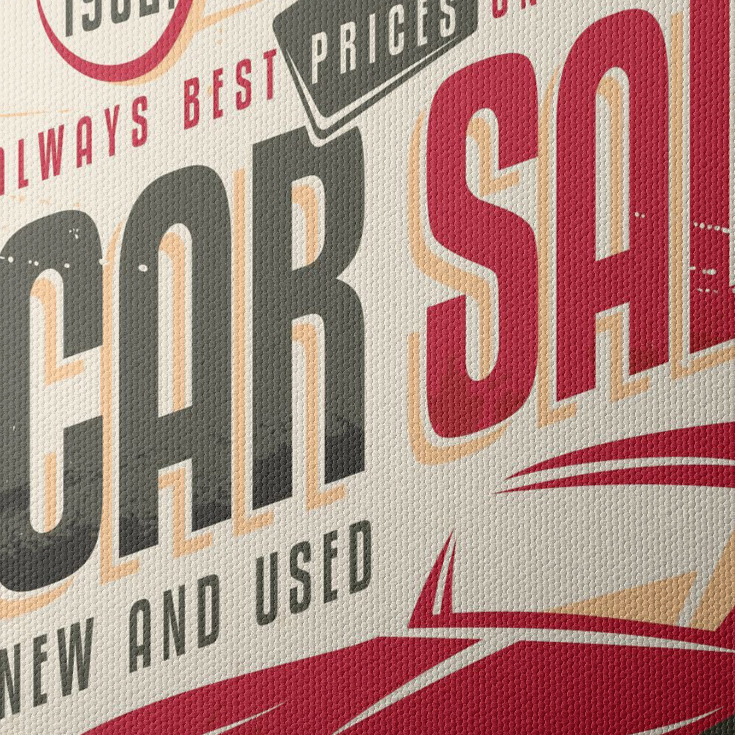 Retro Vintage Car Sale Advertisement Art - Image 4