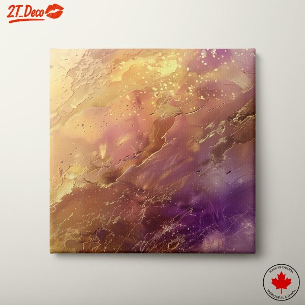 Fluid Abstract Artwork in Gold and Purple