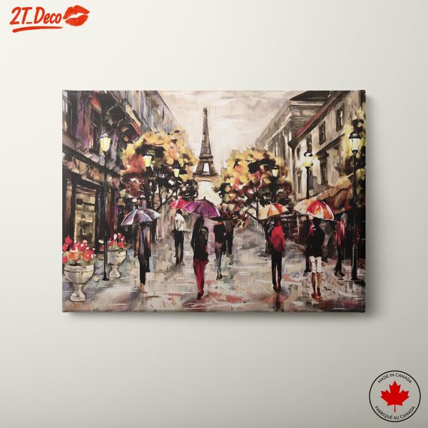 Elegant Parisian Cityscape with Umbrellas