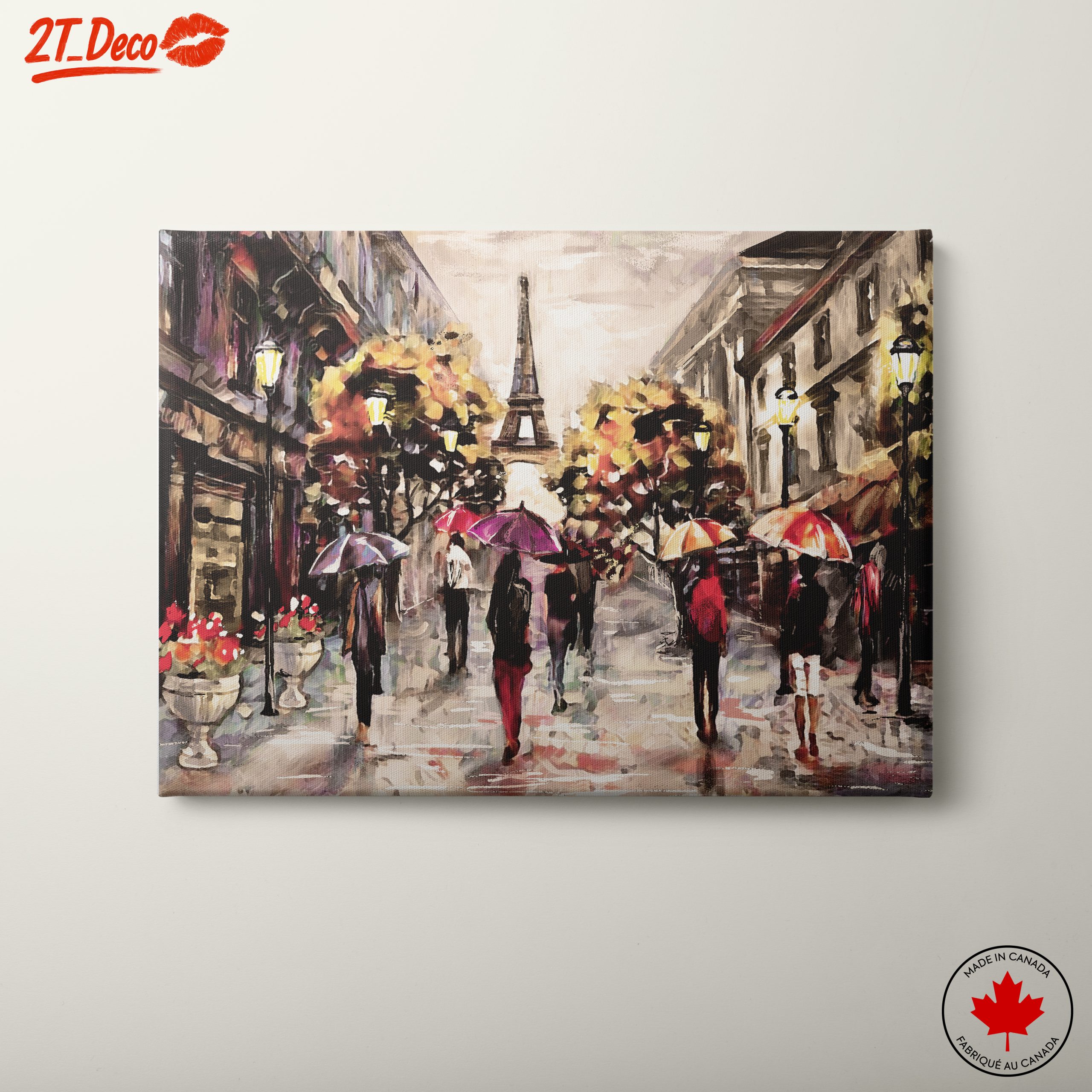 Elegant Parisian Cityscape with Umbrellas
