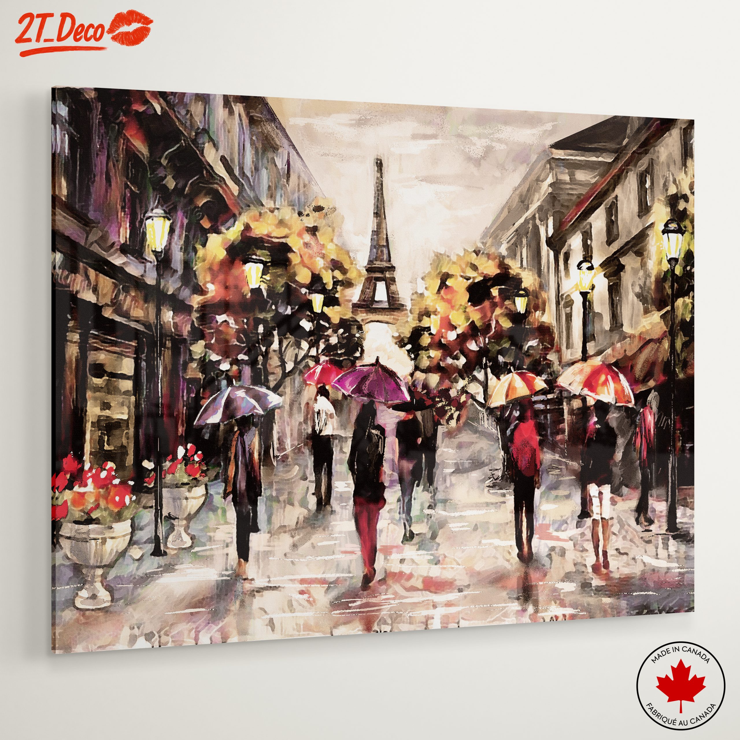 Elegant Parisian Cityscape with Umbrellas - Image 6