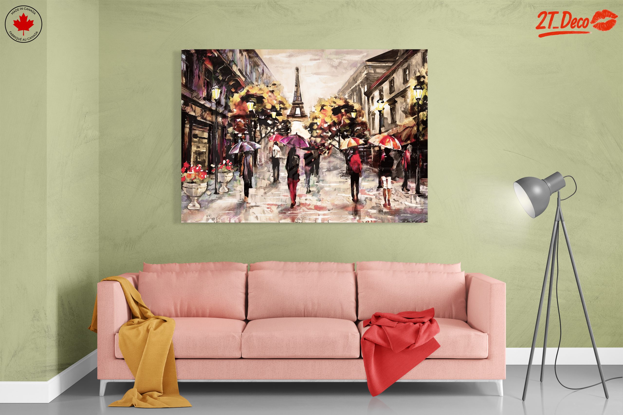 Elegant Parisian Cityscape with Umbrellas - Image 7