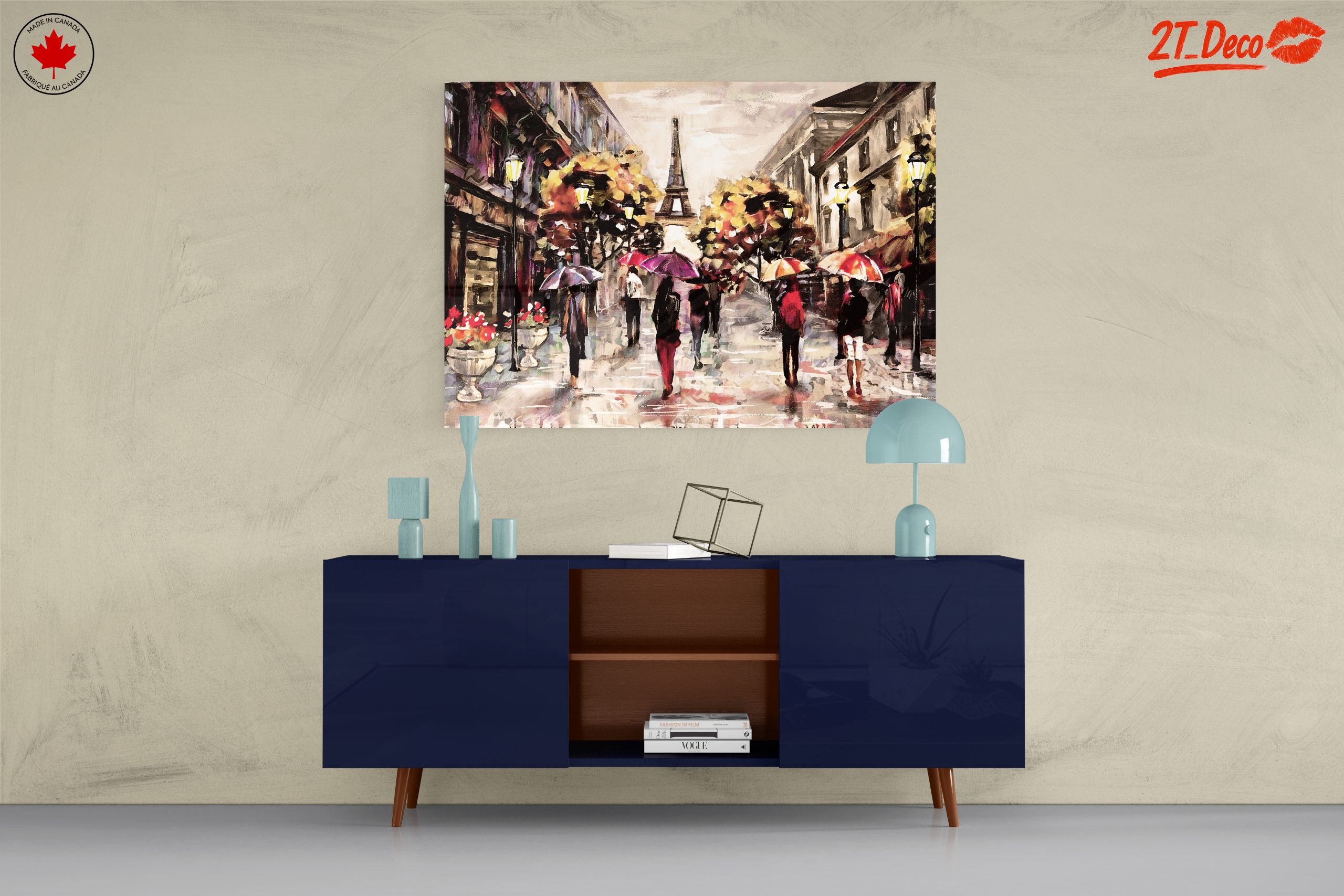 Elegant Parisian Cityscape with Umbrellas - Image 8