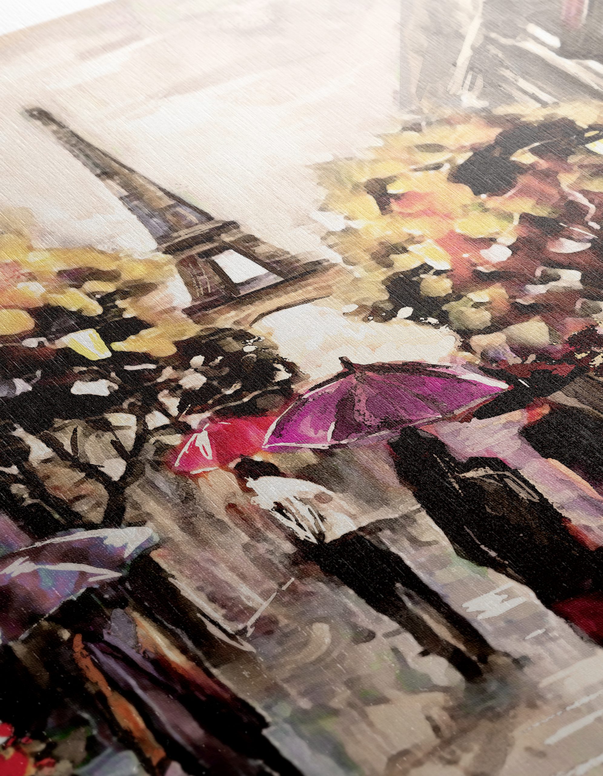Elegant Parisian Cityscape with Umbrellas - Image 12