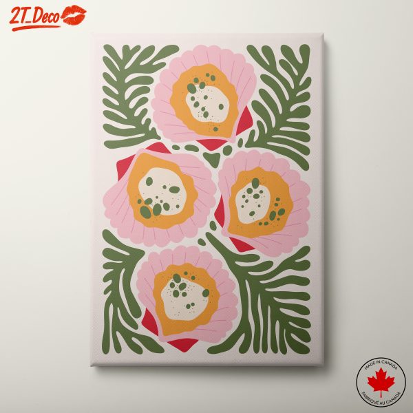 Stylized Botanical Artwork with Flowers