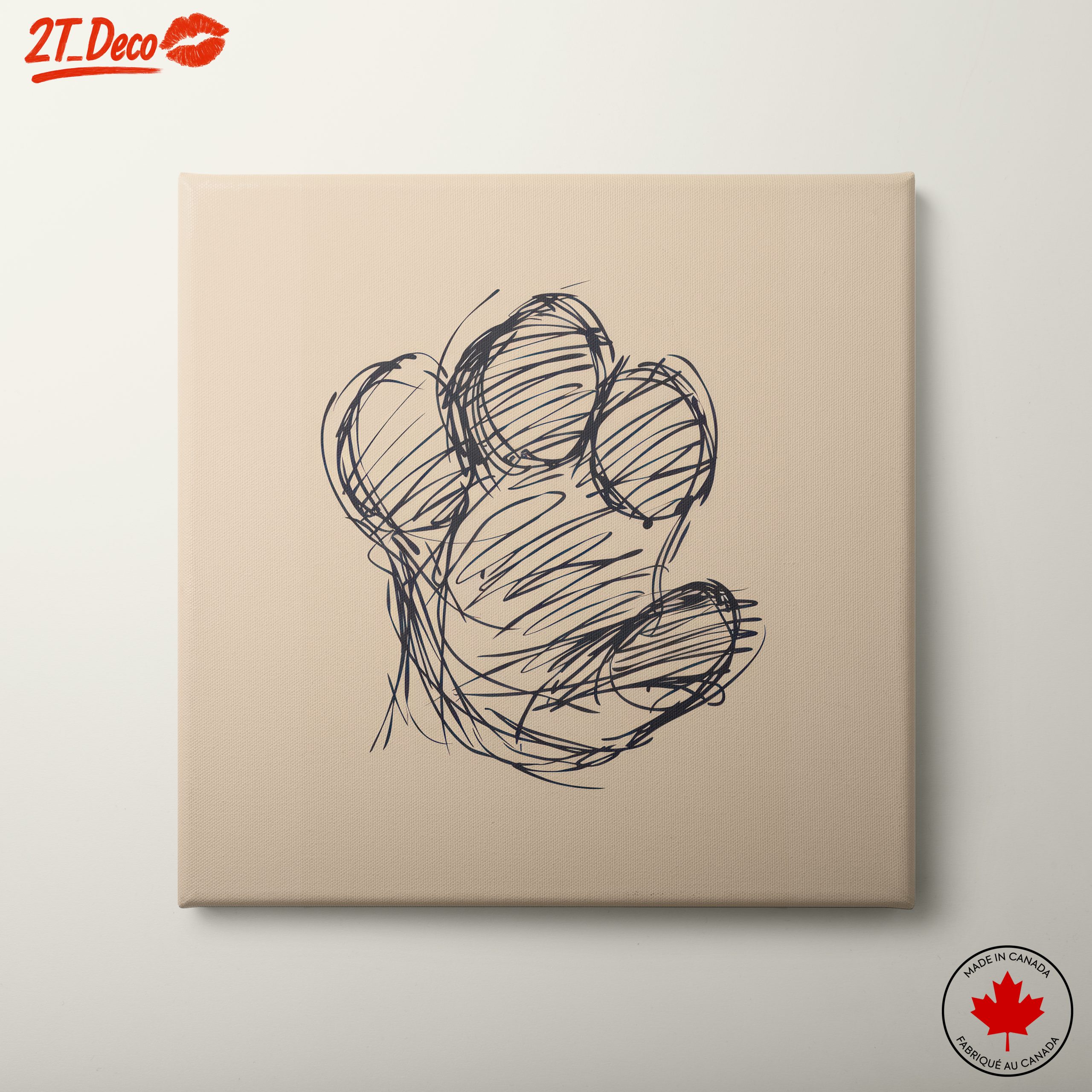 Stylized Paw Illustration for Modern Decor